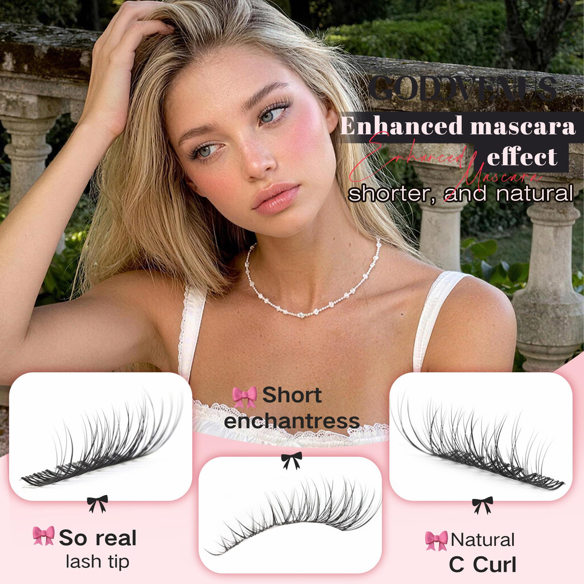 Goddvenus Lash Clusters Kit 9-14mm Wispy Eyelash Clusters Lashes Natural DIY Lash Extension Kit Short Cluster Eyelash Extensions Kit 300pcs C Curl Individual Lashes Cluster Eyelash (With Tweezers)