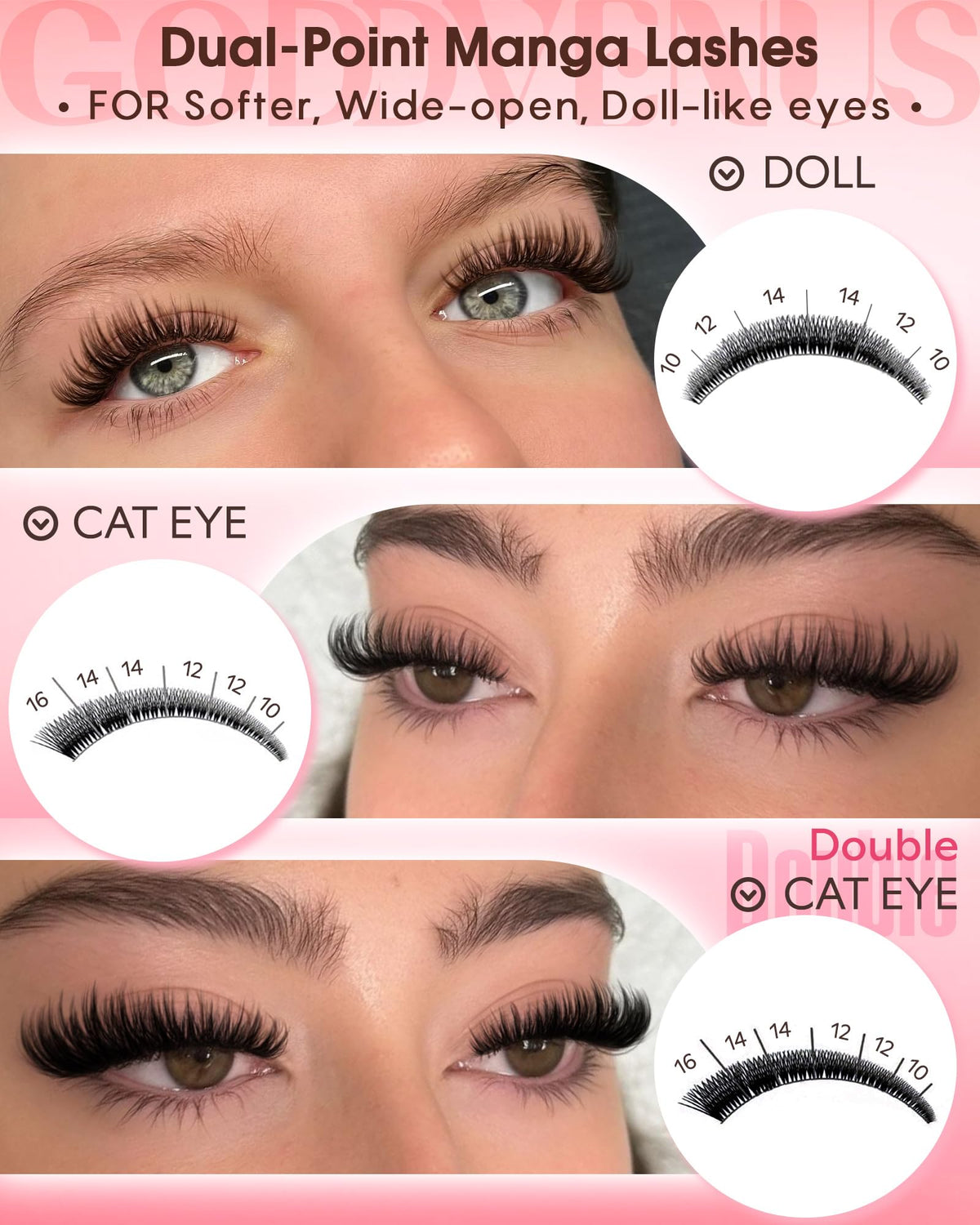 Goddvenus Lash Clusters Kit 9-14mm Wispy Eyelash Clusters Lashes Natural DIY Lash Extension Kit Short Cluster Eyelash Extensions Kit 300pcs C Curl Individual Lashes Cluster Eyelash (With Tweezers)