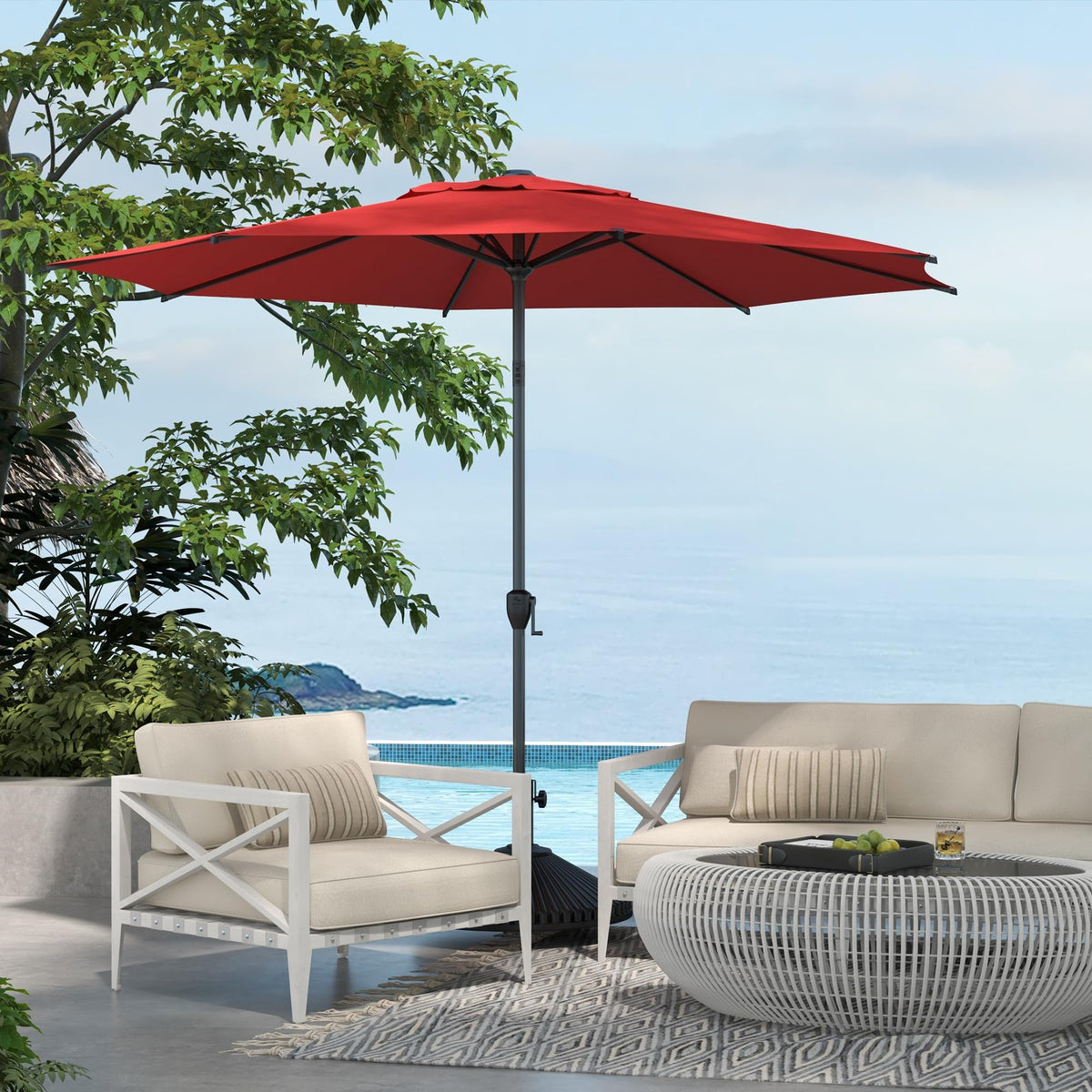 Abba Patio 7.5FT Lyon Outdoor Patio Umbrella Outdoor Table Umbrella with Push Button Tilt and Crank Market Umbrella 6 Sturdy Ribs UV Protection Waterproof for Garden Deck Backyard Pool Grey Father Jim Norris notebooks