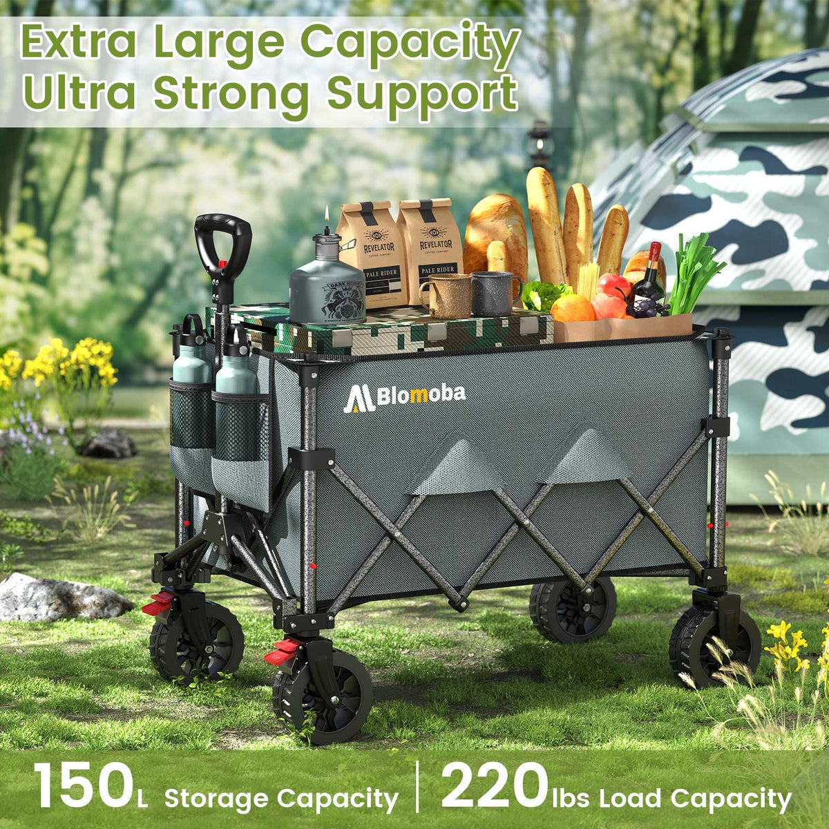 Blomoba Folding Wagon Cart with Wheels, 220lbs Utility Wagon Cart, Black Father Jim Norris notebooks