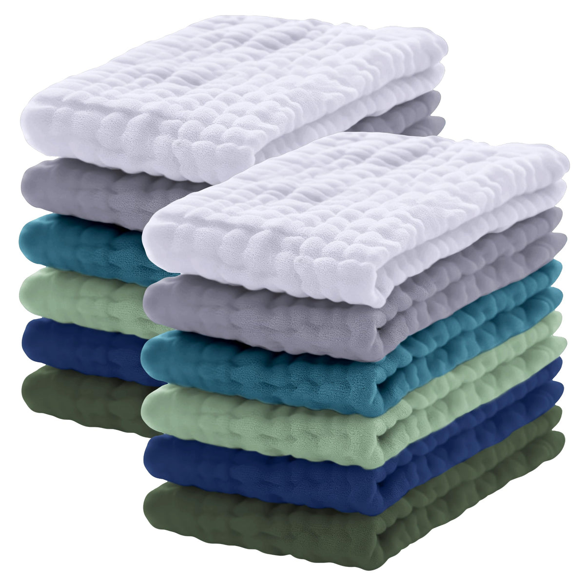 Lovely Care 12 Pack Muslin Burp Cloths 100% Cotton Muslin Cloths Large 20''x10'' Extra Soft and Absorbent Baby Burping Cloth - White