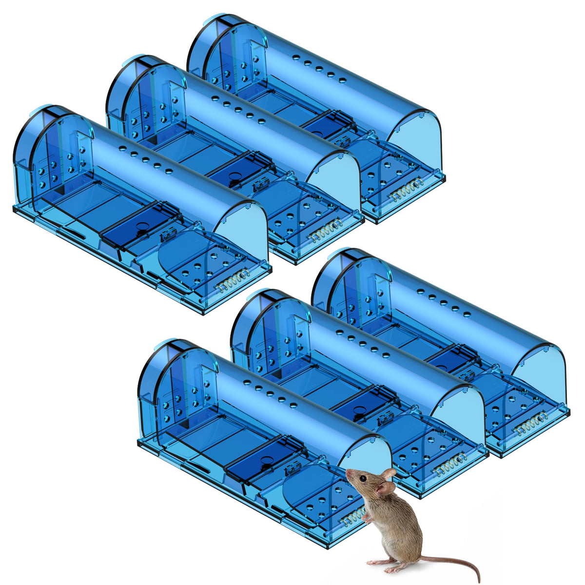 Humane Mouse Trap Reusable! [2-Pack] - Catch and Release No-Kill Rodent Traps for Indoors & Outdoors - Safe for Children & Pets - Reusable Mouse Catcher for Kitchen, Pantry & Garage Blinc (Blue) Father Jim Norris notebooks