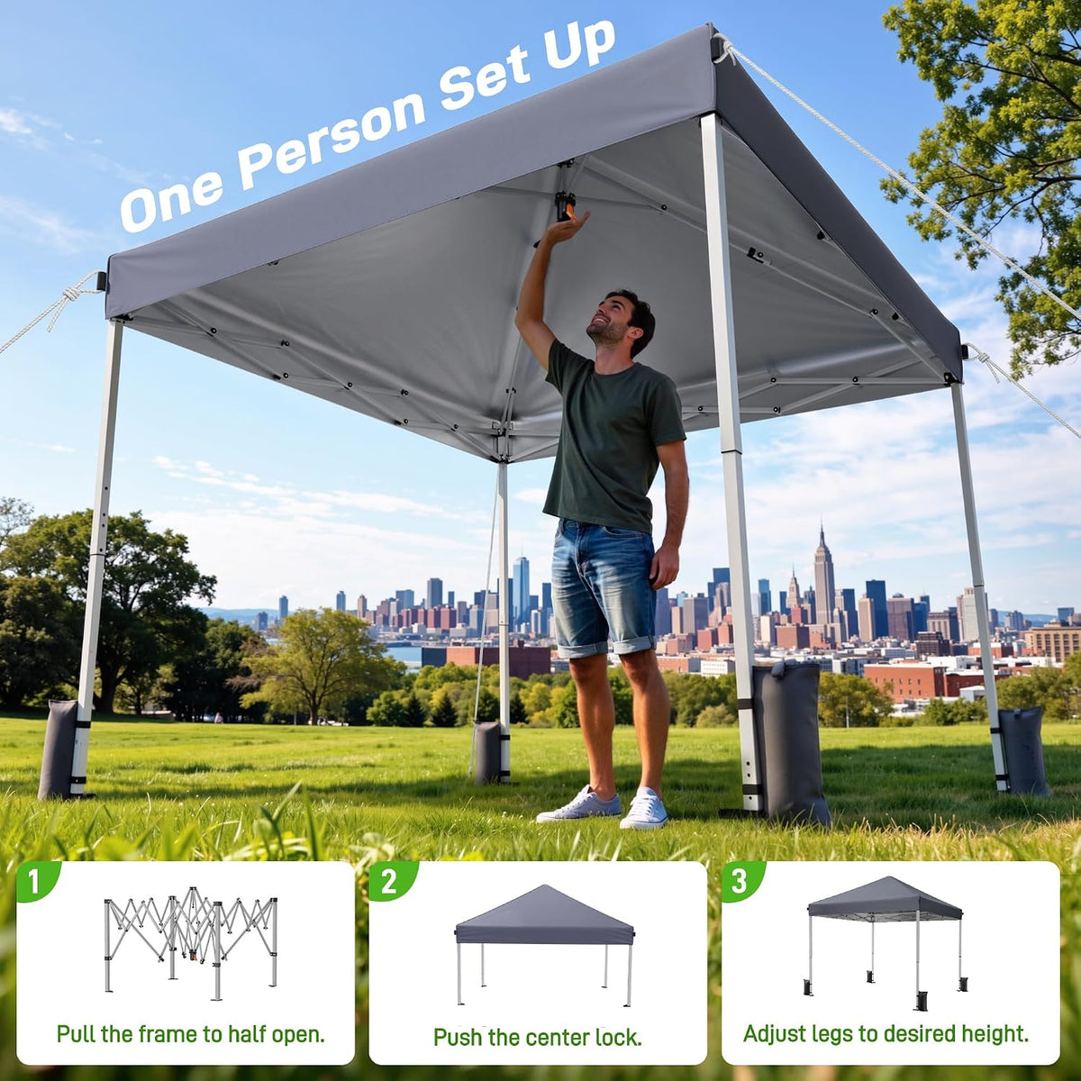 10x10 Pop Up Canopy Tent with One-Push Center Lock,Dark Gray Father Jim Norris notebooks