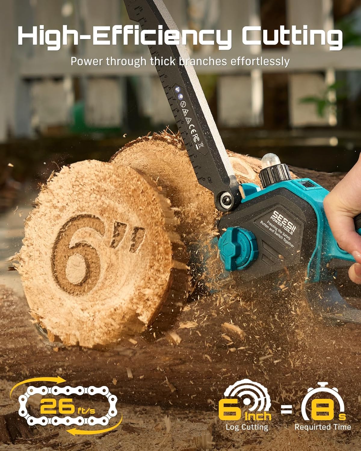 SEESII Flagship 8-Inch Cordless Mini Chainsaw, Upgraded Brushless Motor Father Jim Norris notebooks