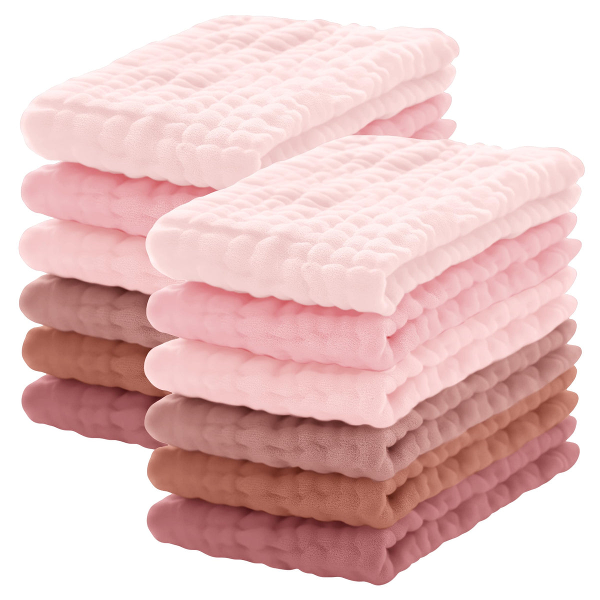 Lovely Care 12 Pack Muslin Burp Cloths 100% Cotton Muslin Cloths Large 20''x10'' Extra Soft and Absorbent Baby Burping Cloth - White