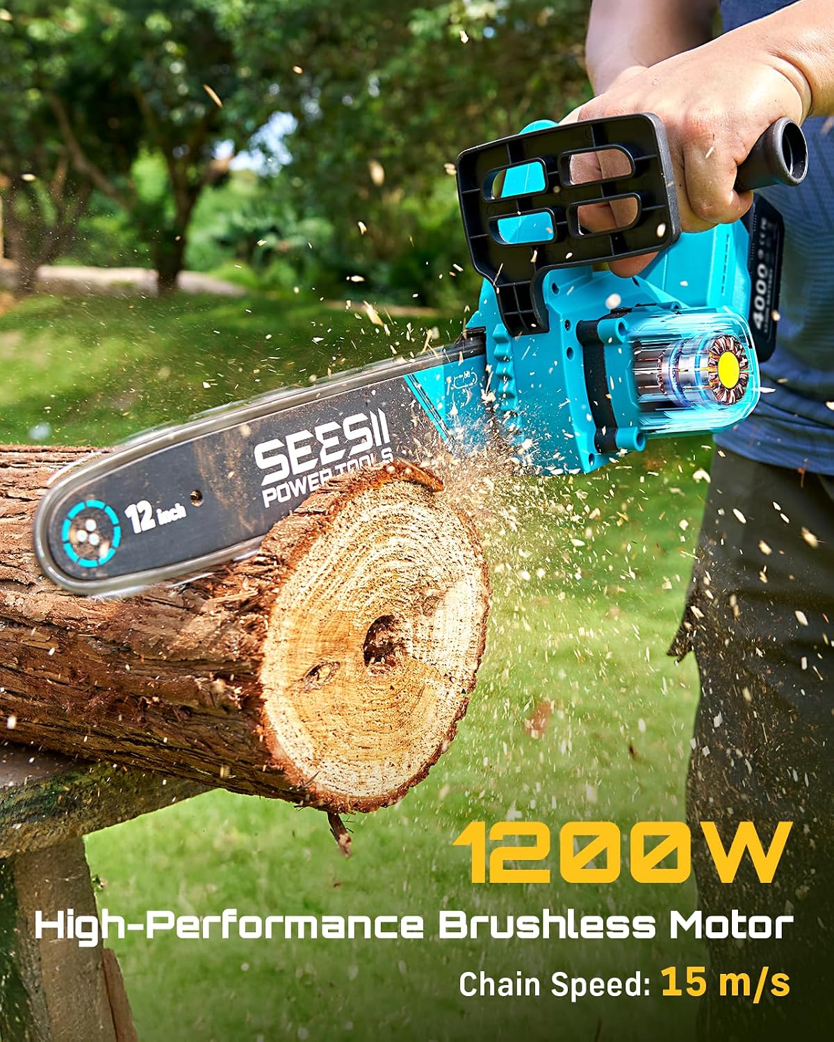 SEESII Flagship 8-Inch Cordless Mini Chainsaw, Upgraded Brushless Motor Father Jim Norris notebooks