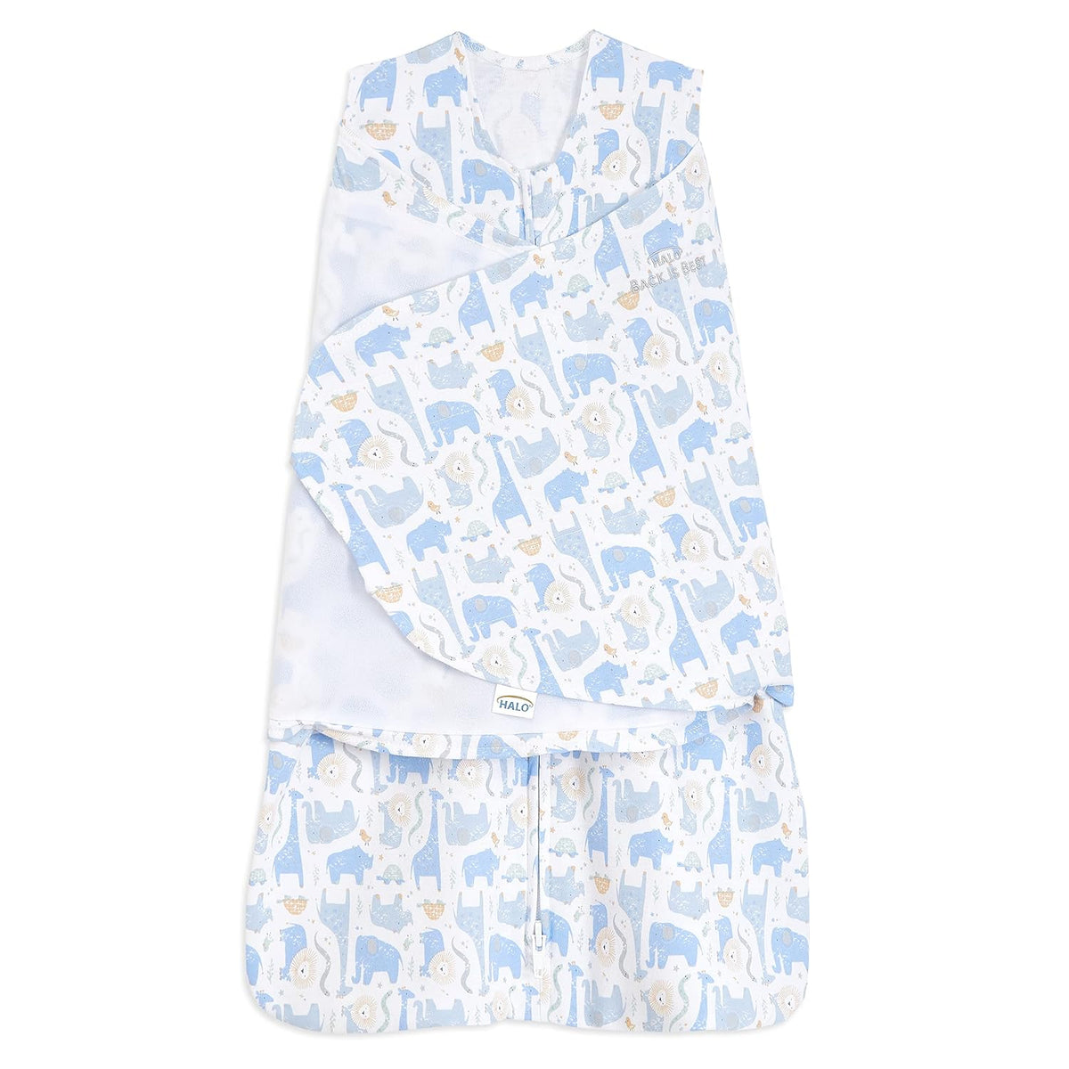 HALO SleepSack Swaddle | Cotton | 1.5 TOG | 68-75°F | 6-12 lbs |Baby Blue