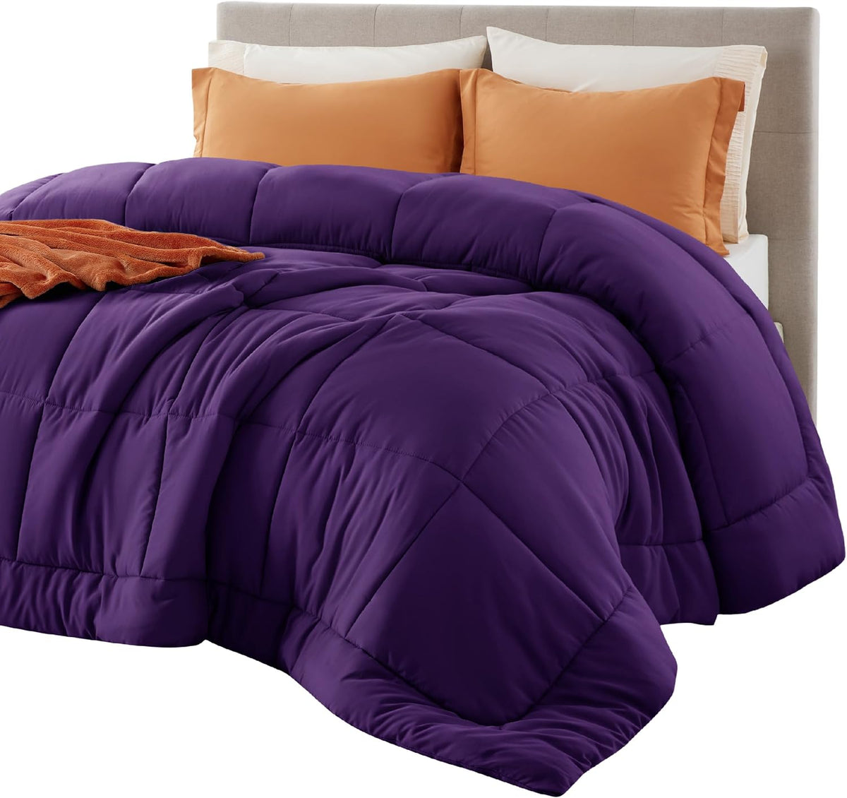 Bedsure Comforter Duvet Insert - Quilted Comforters King Size, All Season Duvet, GentleSoft Down Alternative Bedding, with 8 Tabs, Gifts for Women/Men, Light Spa Blue, King 90 x 102 Inches