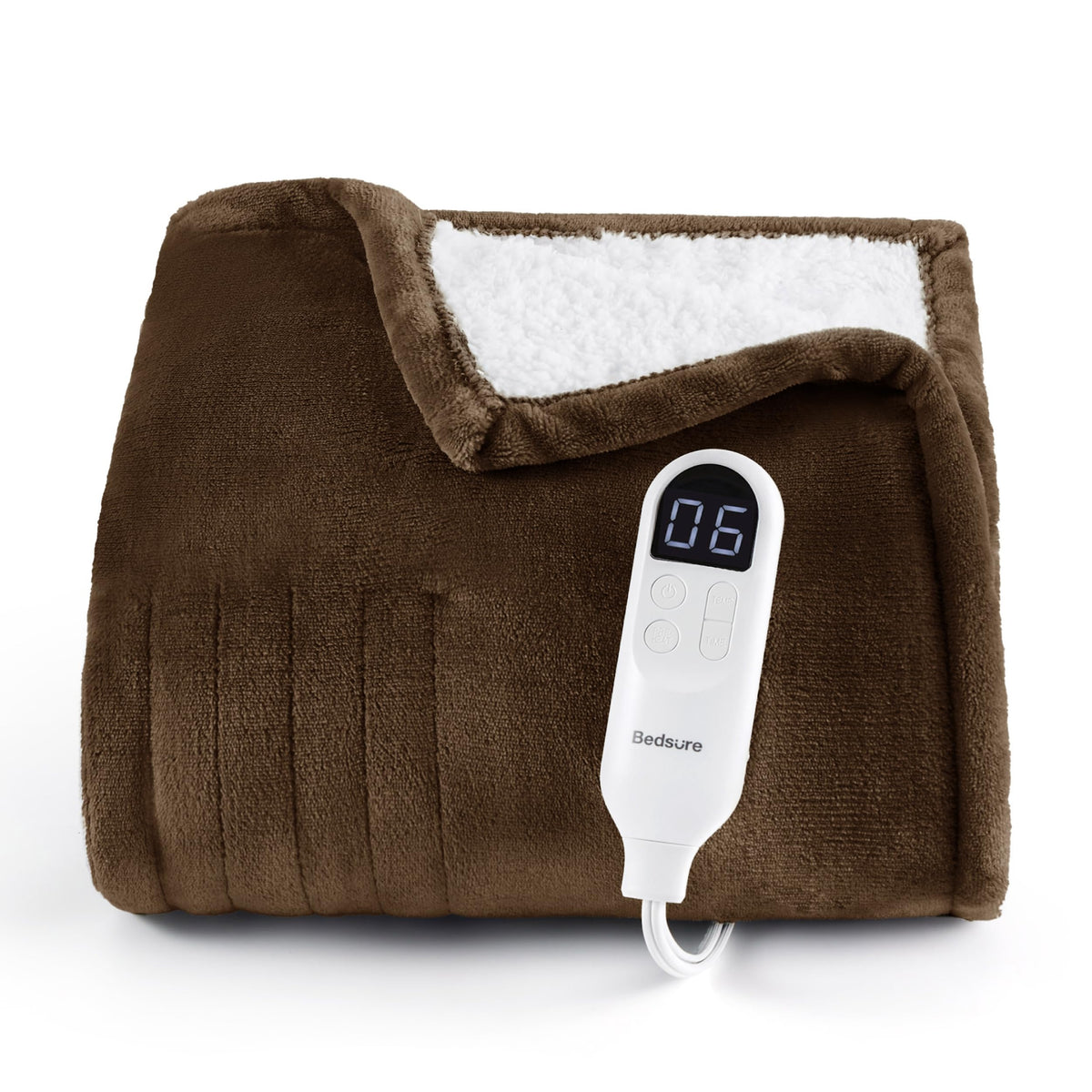 Bedsure Electric Blanket Twin with Preheat Function - Soft Flannel Heated Blanket Twin Size, Fast Heating with 6 Time Settings (Up to 10H) & 6 Heat Settings, Gifts for Grandma (62x84 inches, Grey)