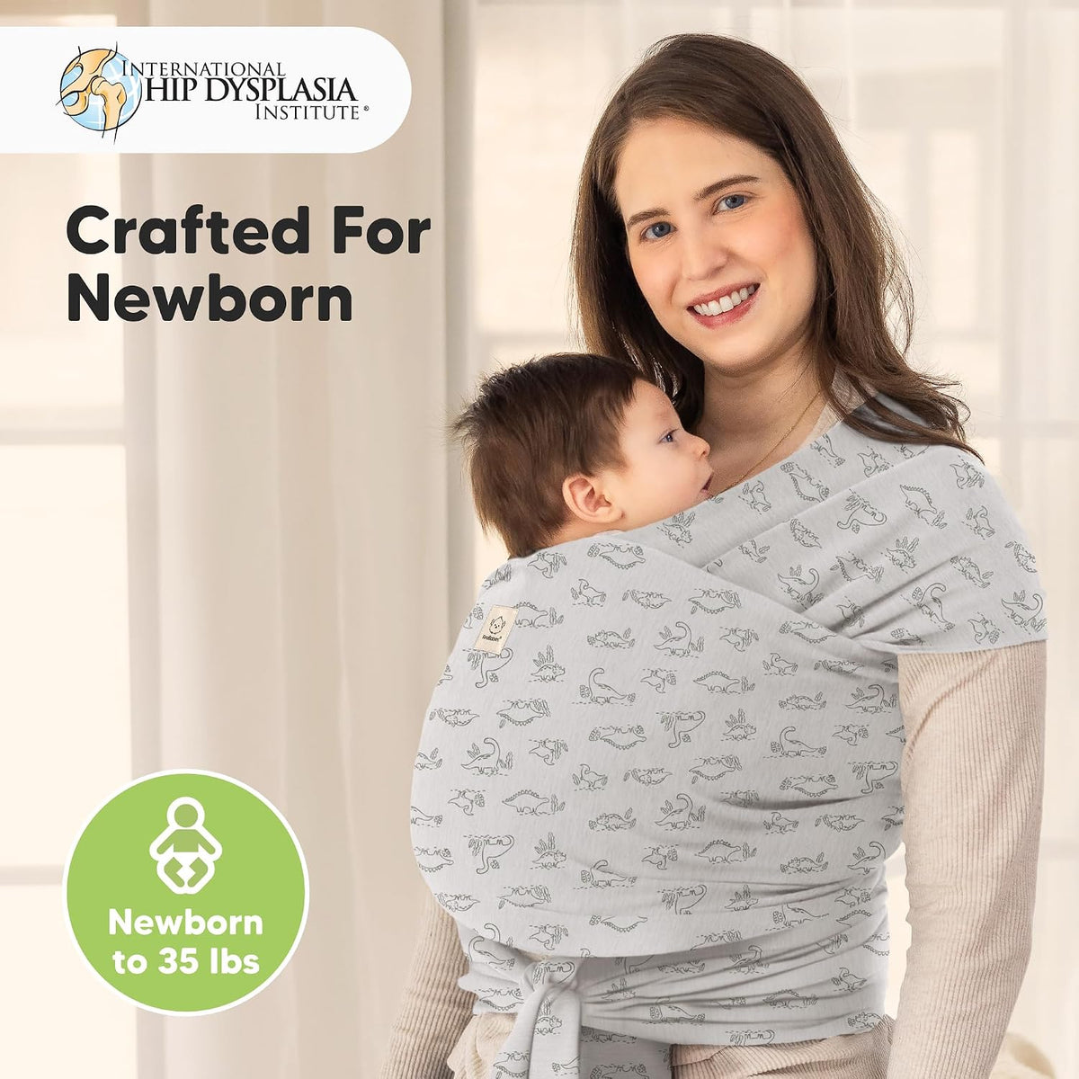 KeaBabies Baby Wrap Carrier, All in 1 Original Baby Carrier, Trendy Black