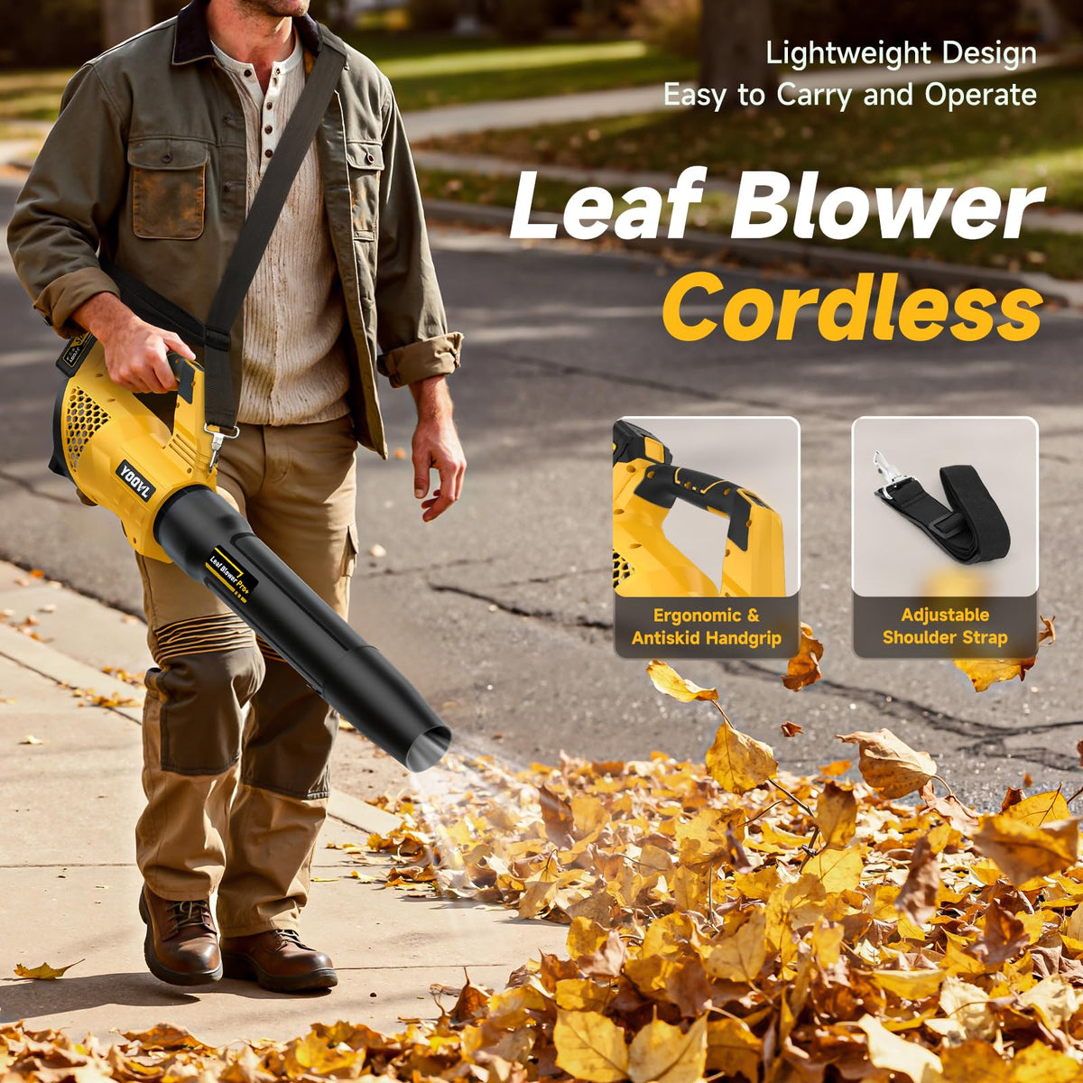Leaf Blower Cordless, 650CFM Electric Leaf Blowers with 2 x 5.2Ah Batteries and Charger, 3 Speed Modes, 1 x Adjustable Shoulder Strap, Powerful Snow Blowers for Lawn Care, Patio, Dust, Blowing Leaves Father Jim Norris notebooks