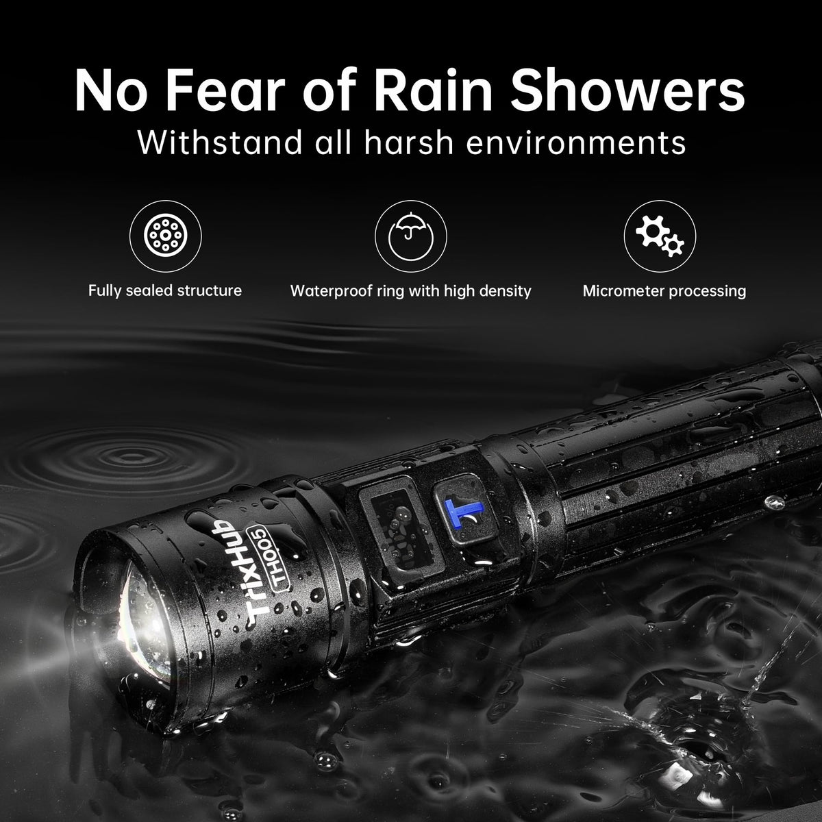 TrixHub Rechargeable Flashlights 2 Pack Super Bright High Lumens Flashlight