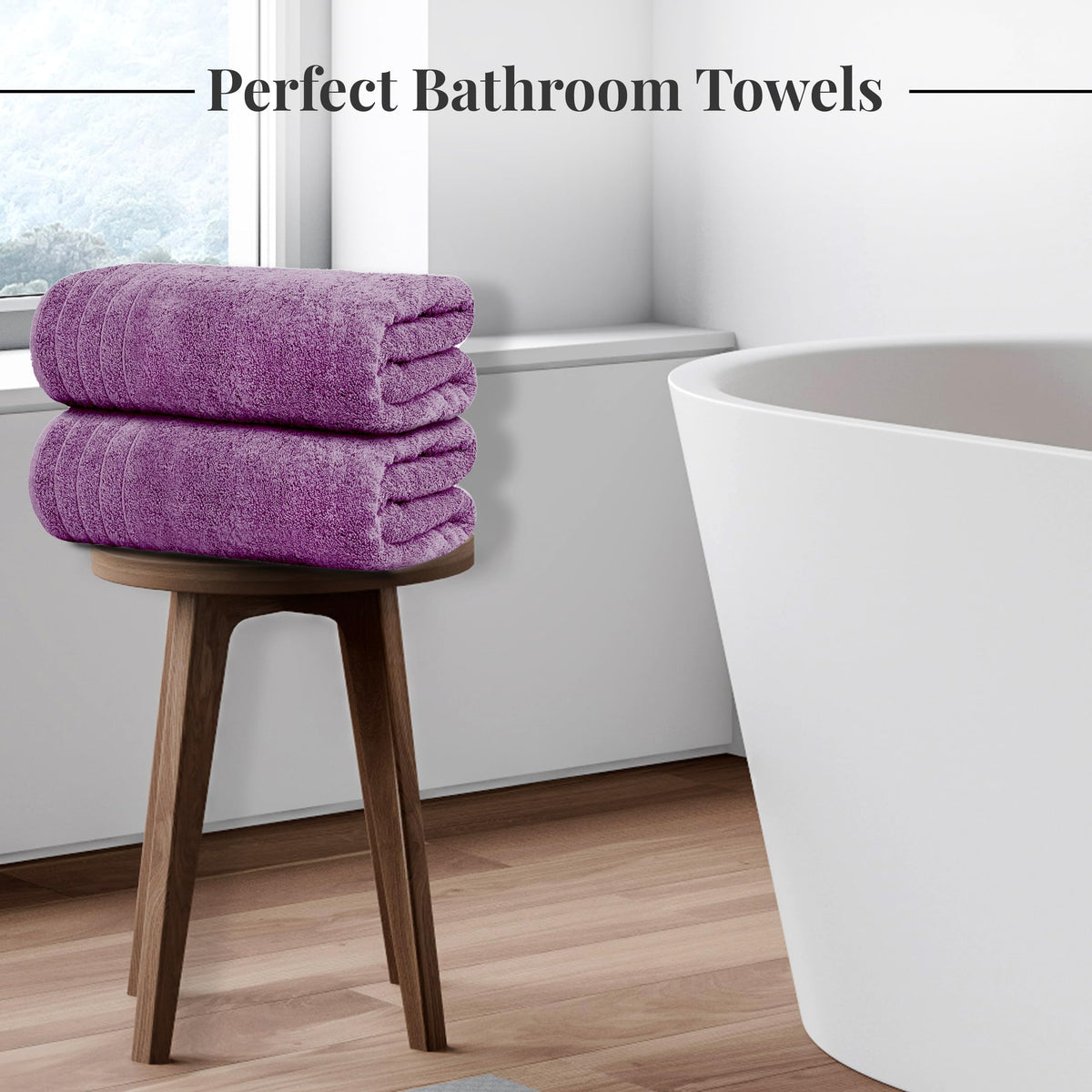 Tens Towels 4 Piece Extra Large Bath Towels 30 x 60 Inches, Dark Grey