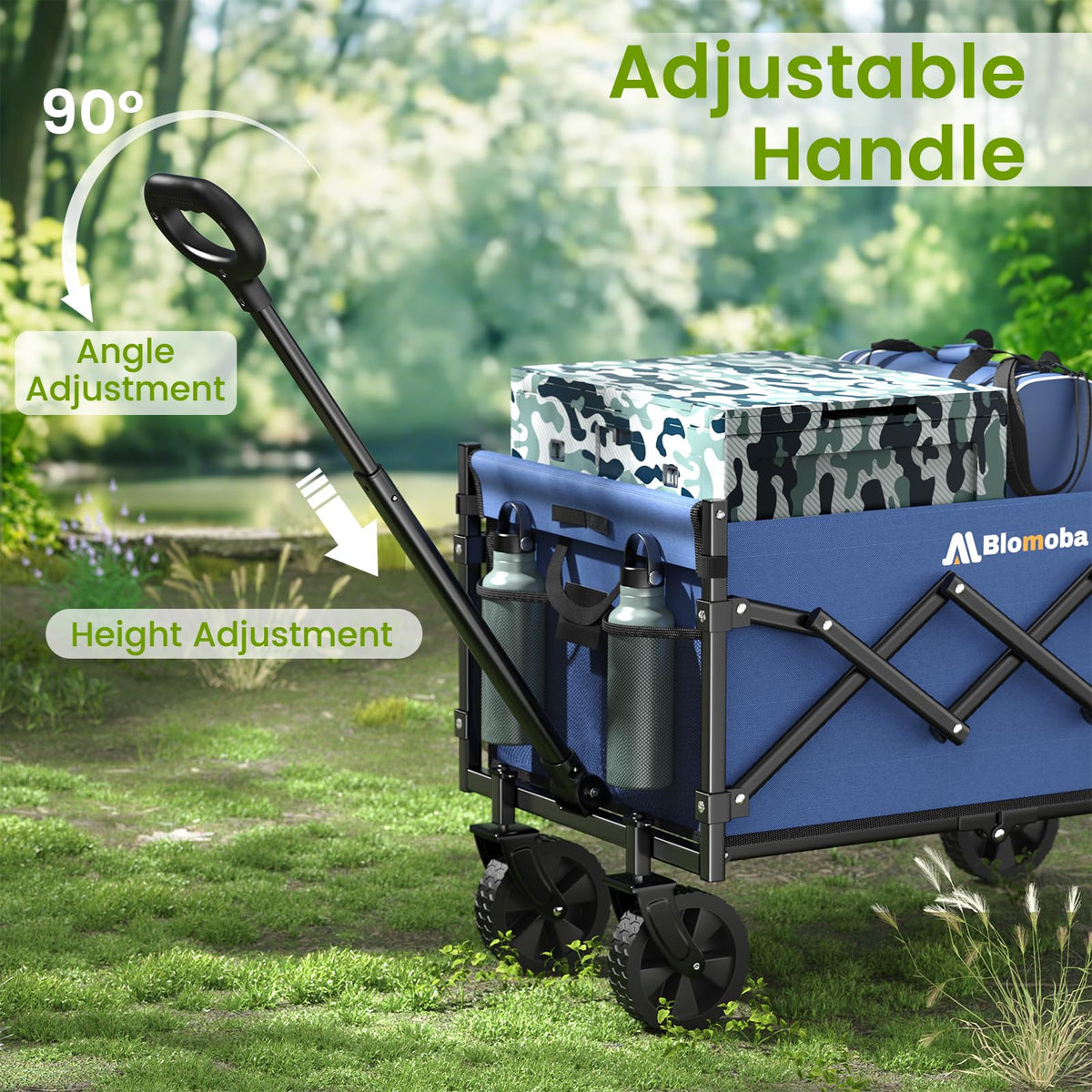 Blomoba Folding Wagon Cart with Wheels, 220lbs Utility Wagon Cart, Black Father Jim Norris notebooks