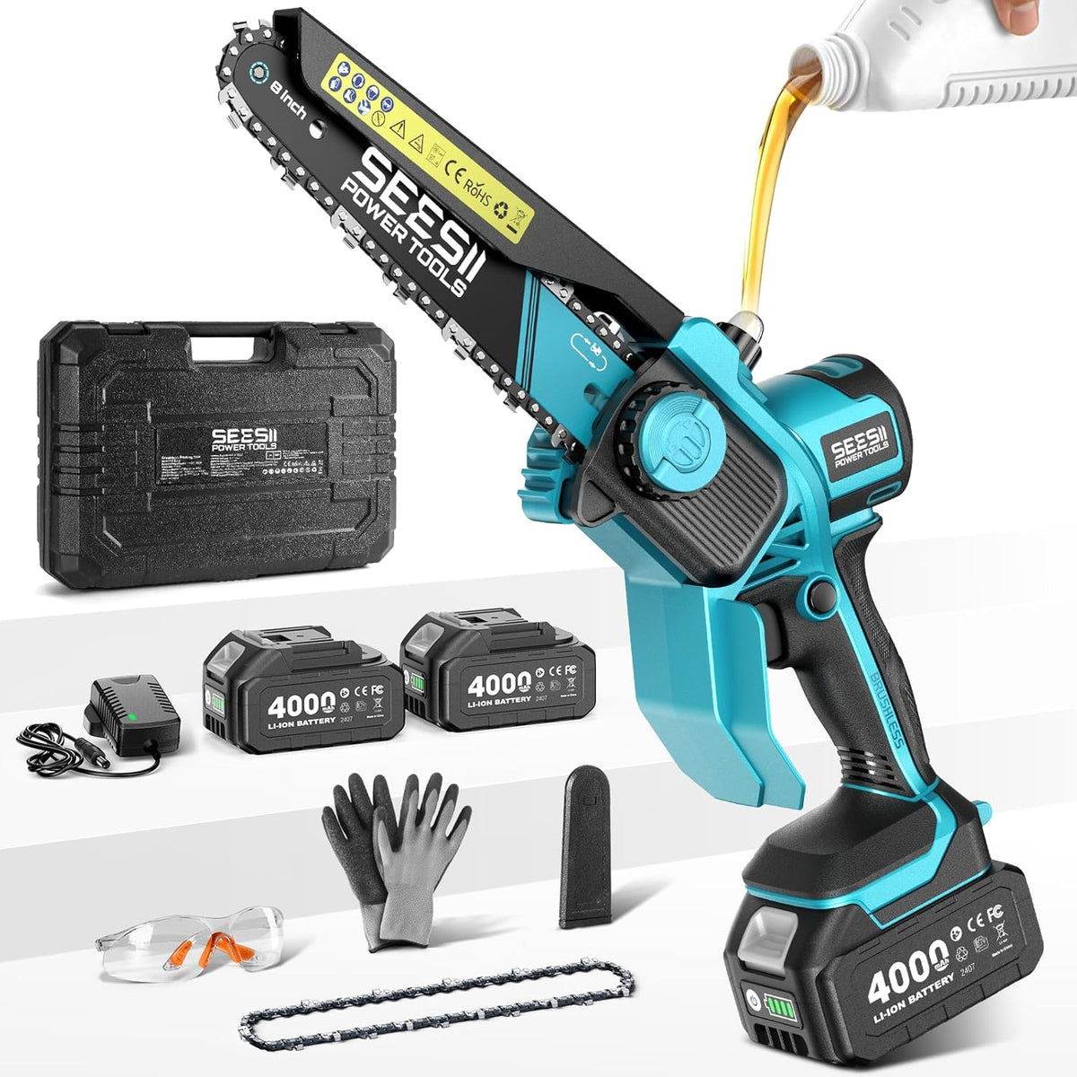 SEESII Flagship 8-Inch Cordless Mini Chainsaw, Upgraded Brushless Motor Father Jim Norris notebooks