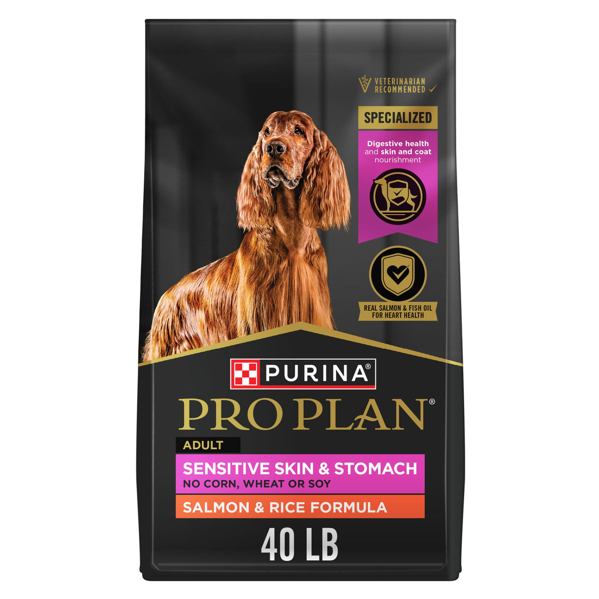 Purina Pro Plan Sensitive Skin & Stomach Dry Dog Food, Salmon, 16 lb Bag