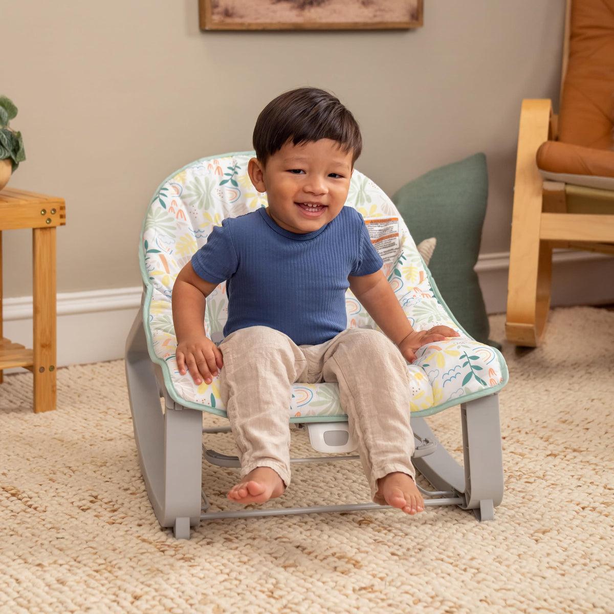 Ingenuity Keep Cozy 3-in-1 Grow with Me Vibrating Baby Bouncer, Seat & Infant to Toddler Rocker, Vibrations & -Toy Bar, 0-30 Months Up to 40 lbs (Weaver)