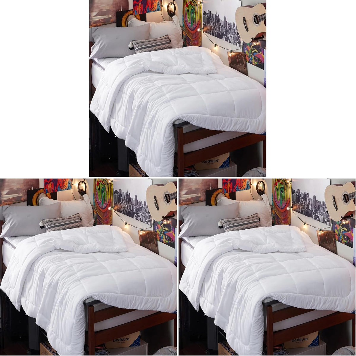 Bedsure Comforter Duvet Insert - Quilted Comforters King Size, All Season Duvet, GentleSoft Down Alternative Bedding, with 8 Tabs, Gifts for Women/Men, Light Spa Blue, King 90 x 102 Inches