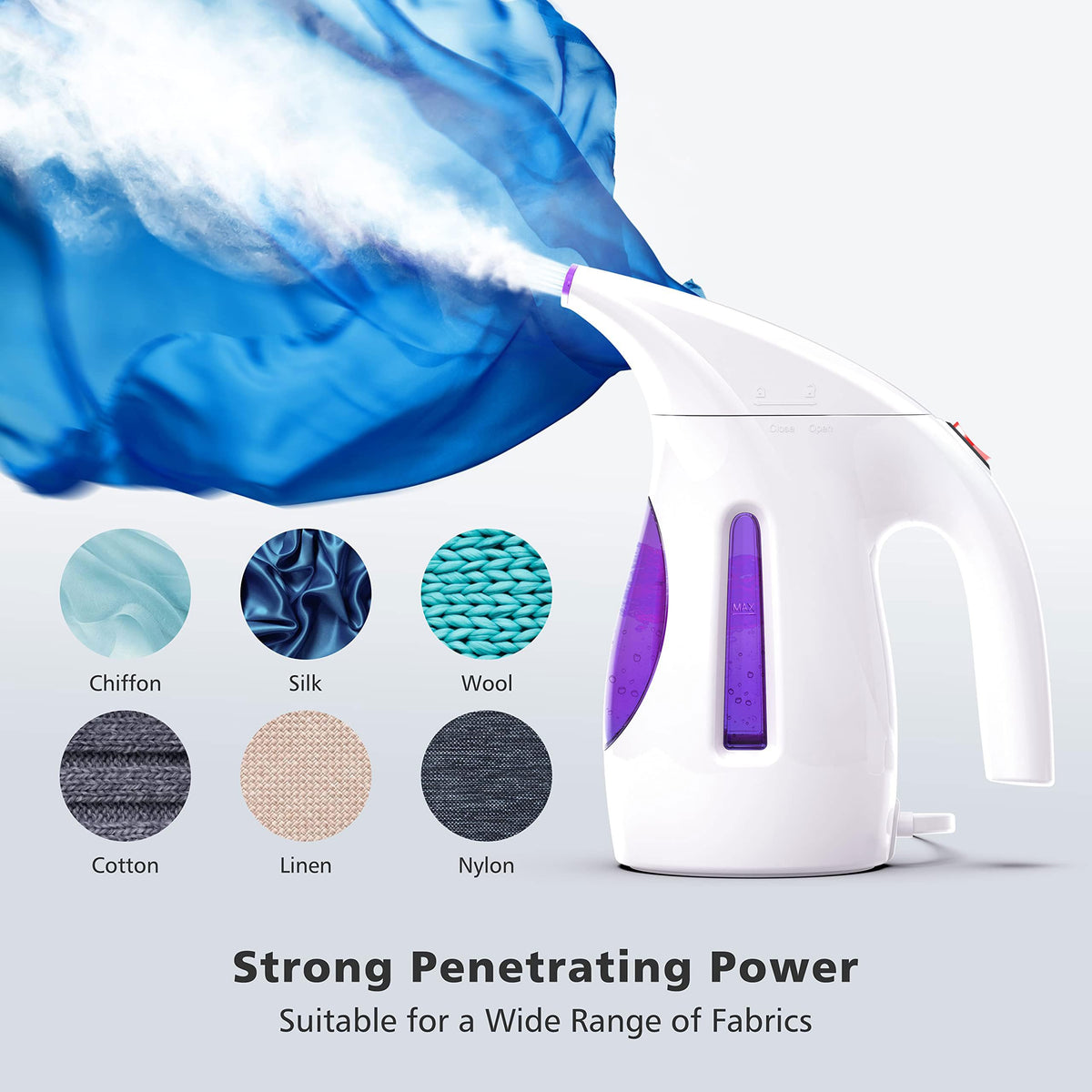 HiLIFE Steamer for Clothes, Portable Handheld Clothing Steamer, 240ml Big Capacity, 700W, Strong Power, Fabric Quick Wrinkle Remover with Brush for Home, Office(ONLY 120V)(Ink Black)