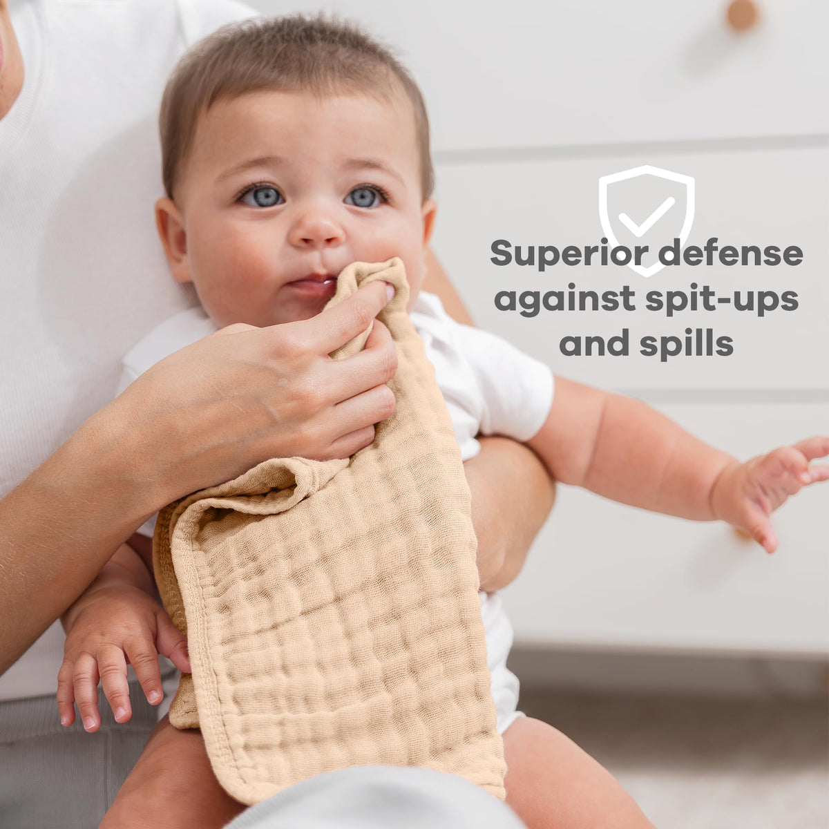 Comfy Cubs Muslin Burp Cloths 20x10" 10 Pack, Baby Burp Cloths - Multi