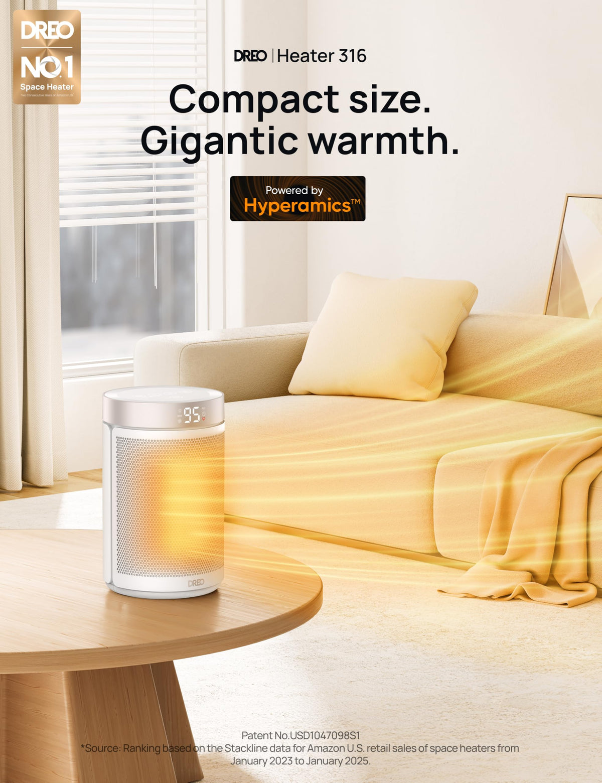 DREO Space Heater, Portable Electric Heaters for Indoor Use with Thermostat