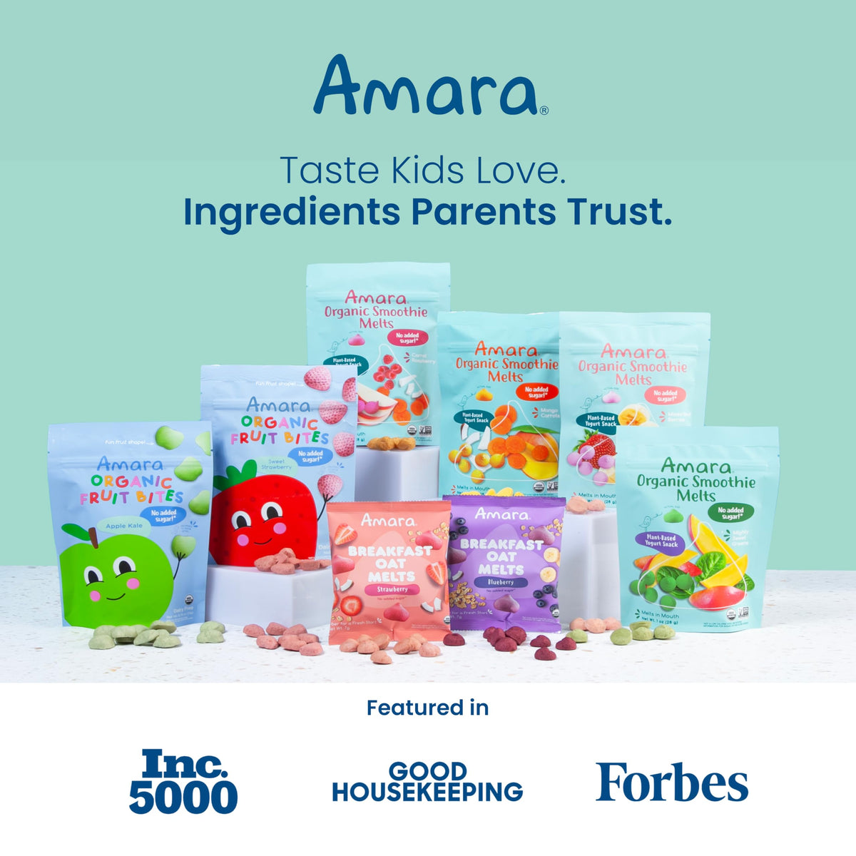 Amara Smoothie Melts - Best Sellers Variety Pack - Baby Snacks Made With Fruits and Vegetables - Healthy Toddler Snacks For Your Kids Lunch Box - Organic Plant Based Yogurt Melts - 6 Packs