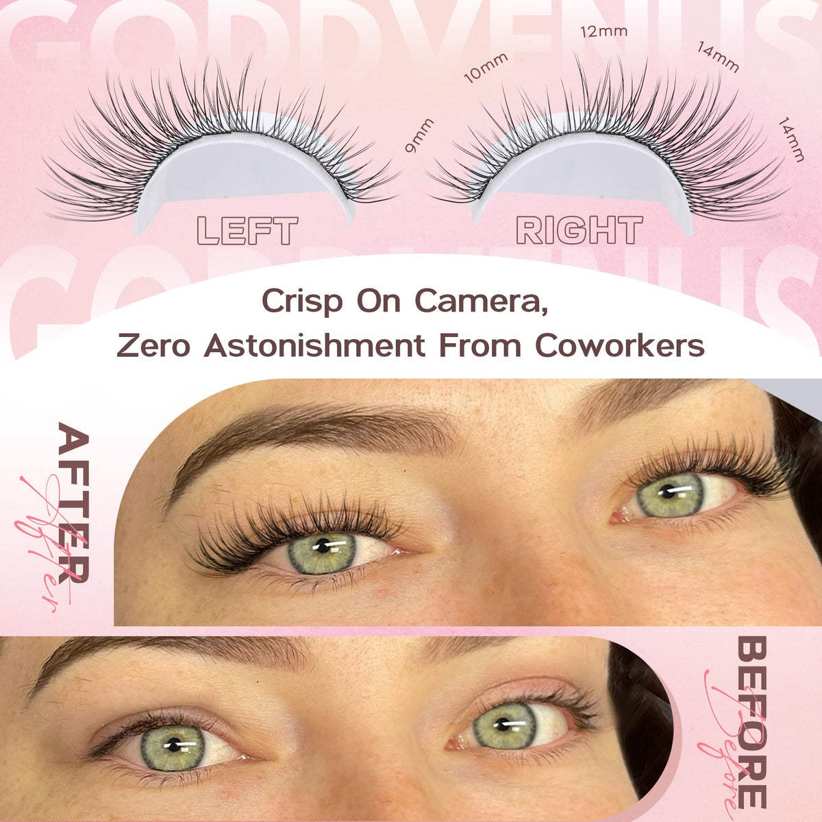 Goddvenus Lash Clusters Kit 9-14mm Wispy Eyelash Clusters Lashes Natural DIY Lash Extension Kit Short Cluster Eyelash Extensions Kit 300pcs C Curl Individual Lashes Cluster Eyelash (With Tweezers)