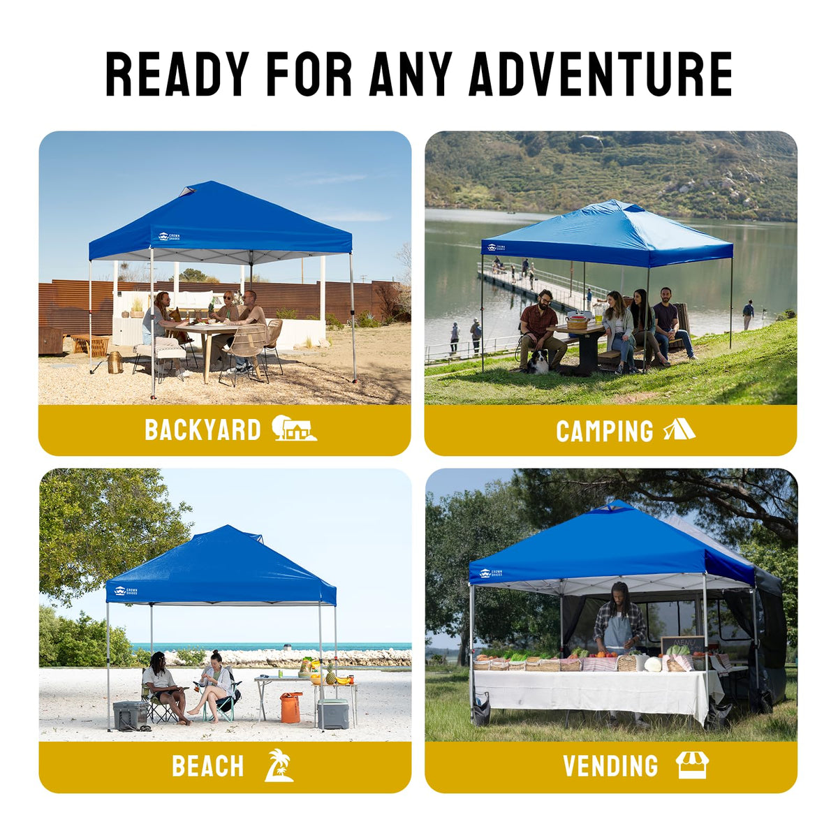 CROWN SHADES 10x10 Pop Up Canopy Tent with One Push Setup, Blue Father Jim Norris notebooks
