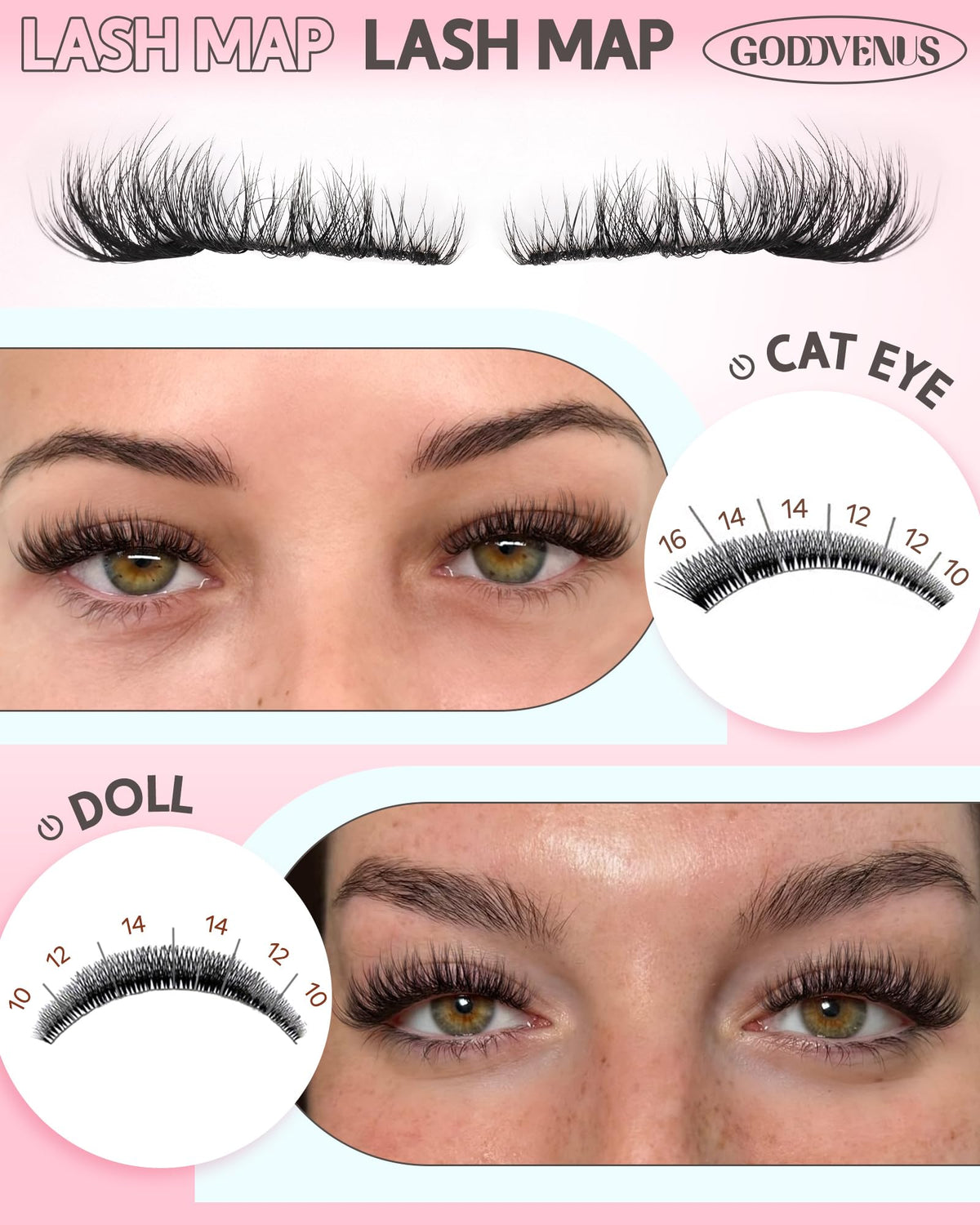 Goddvenus Lash Clusters Kit 9-14mm Wispy Eyelash Clusters Lashes Natural DIY Lash Extension Kit Short Cluster Eyelash Extensions Kit 300pcs C Curl Individual Lashes Cluster Eyelash (With Tweezers)