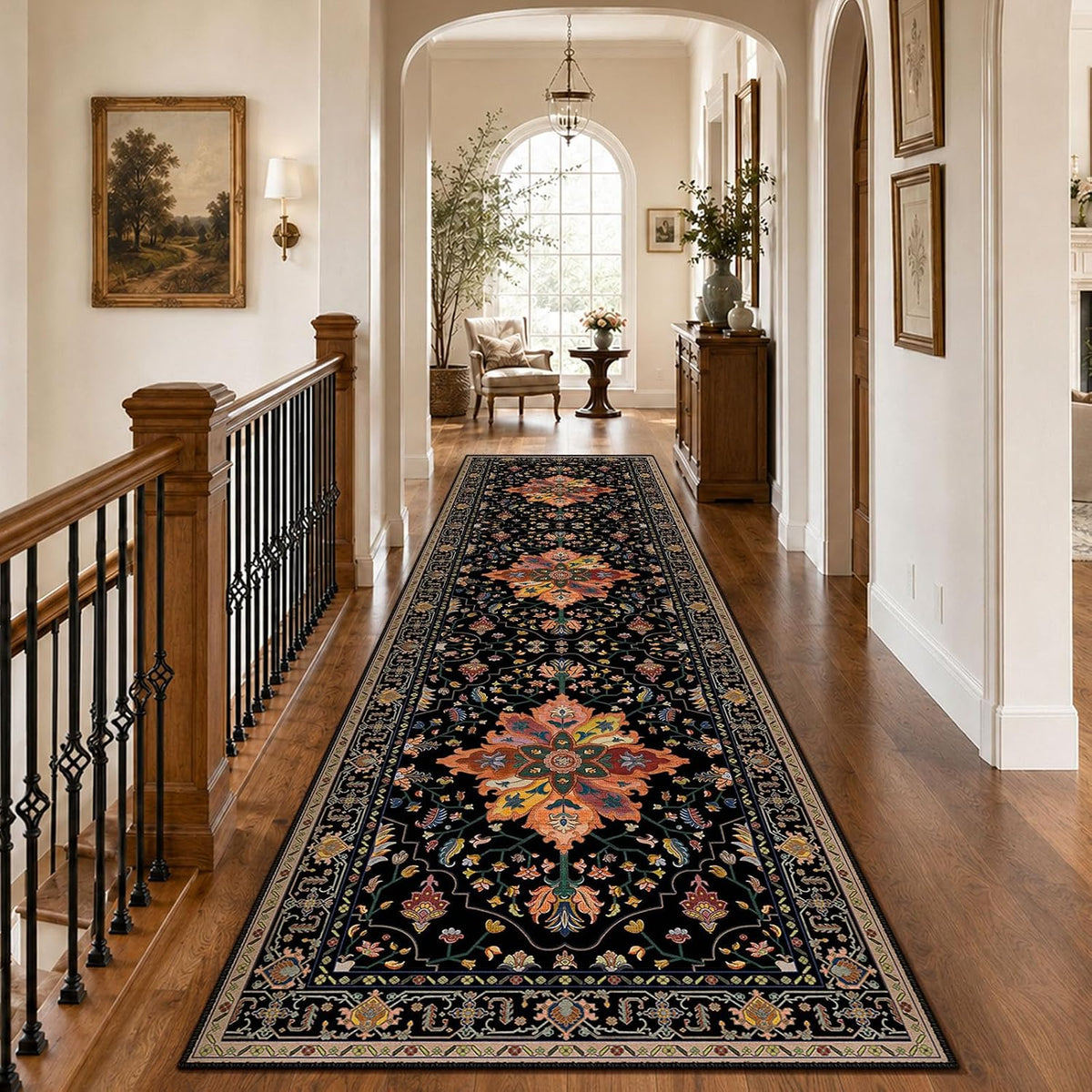 RELEANY Washable Area Rug, Small 2'x3', Teal Green/White/Navy