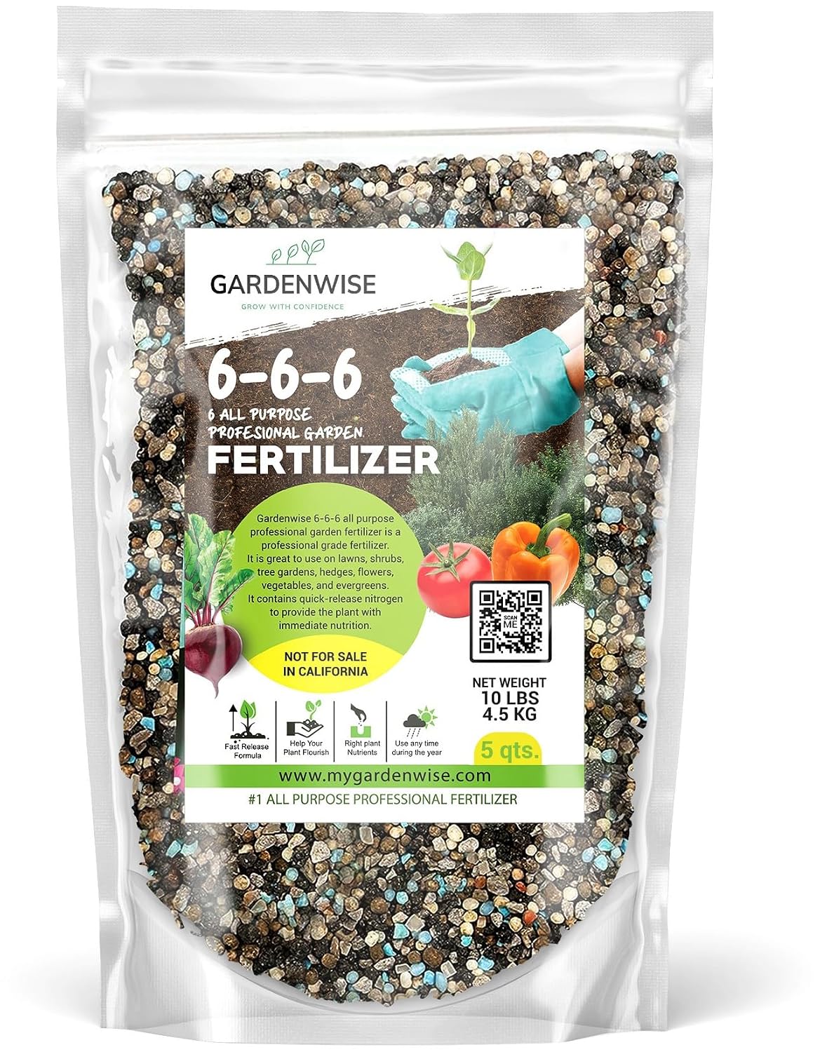 GARDENWISE 6-3-0 All-Purpose Professional Eco-Friendly Slow-Release Nitrogen Fertilizer with Iron & Calcium,Non-Burning, Enhances Soil Structure,for Indoor&Outdoor Plants,Vegetable Gardens (2 QUARTS) Father Jim Norris notebooks