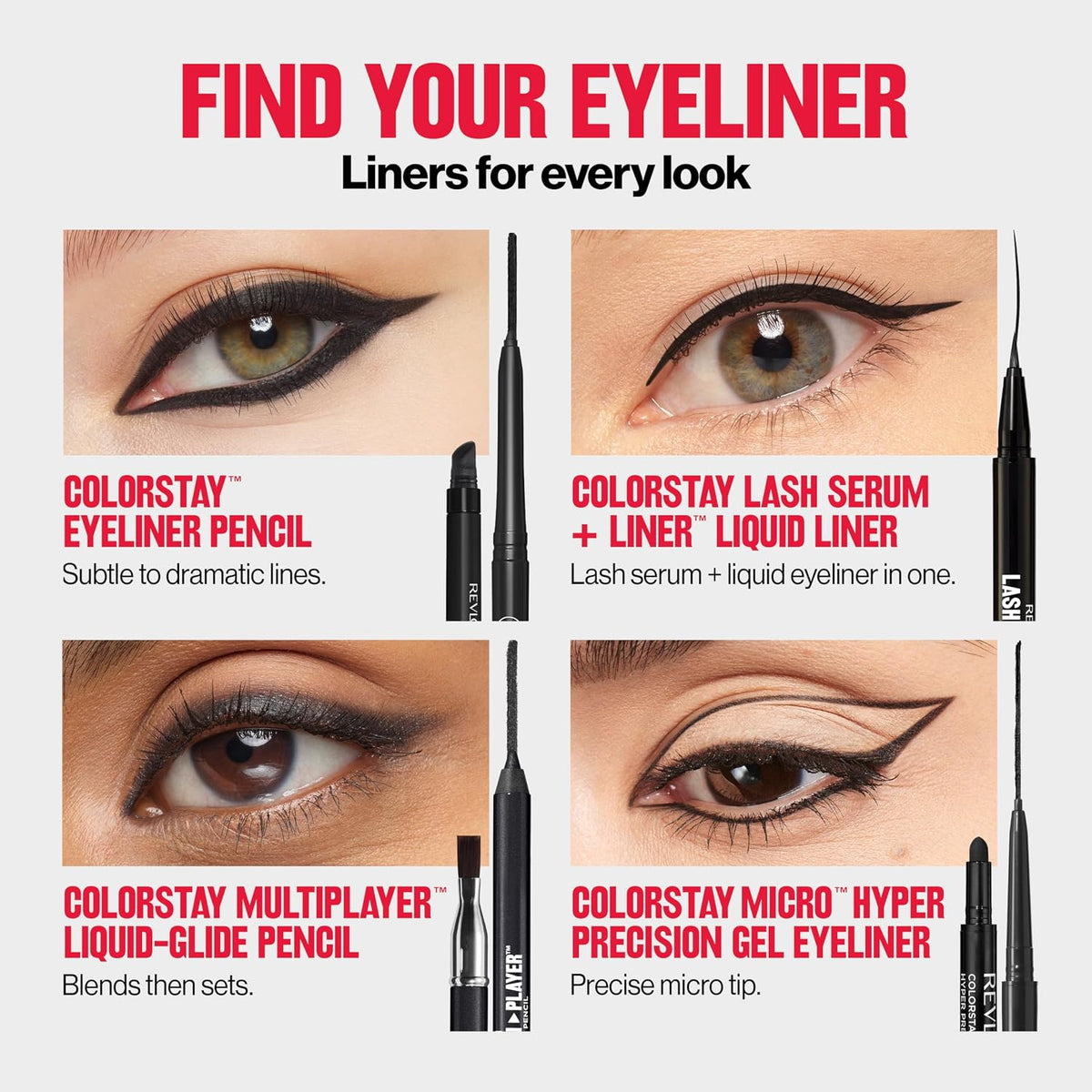 REVLON ColorStay Pencil Waterproof Eyeliner, 204 Charcoal, 0.01 oz