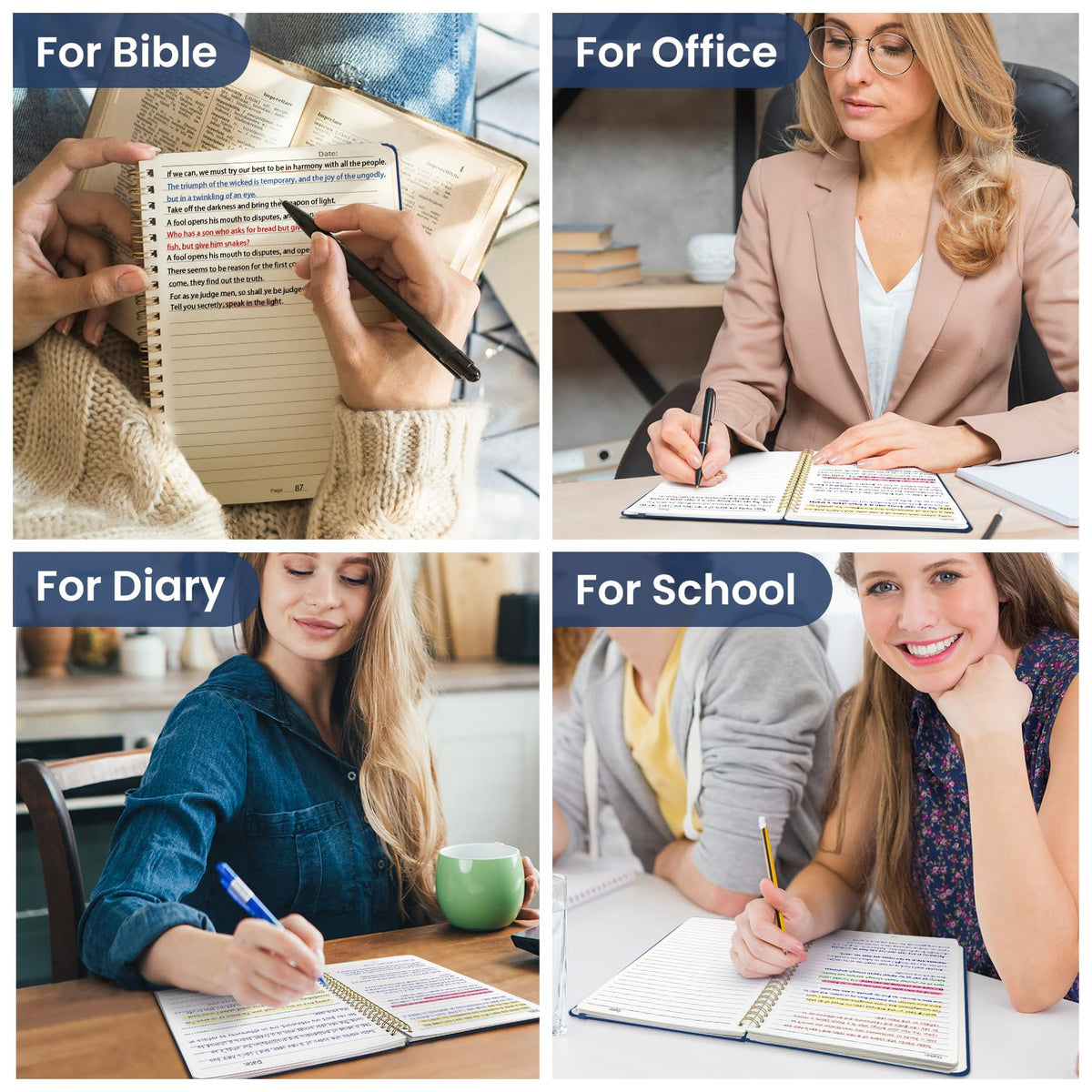 Taja Lined Spiral Notebook for Work, 5.7"x7.9" Spiral Journal College Ruled Father Jim Norris notebooks