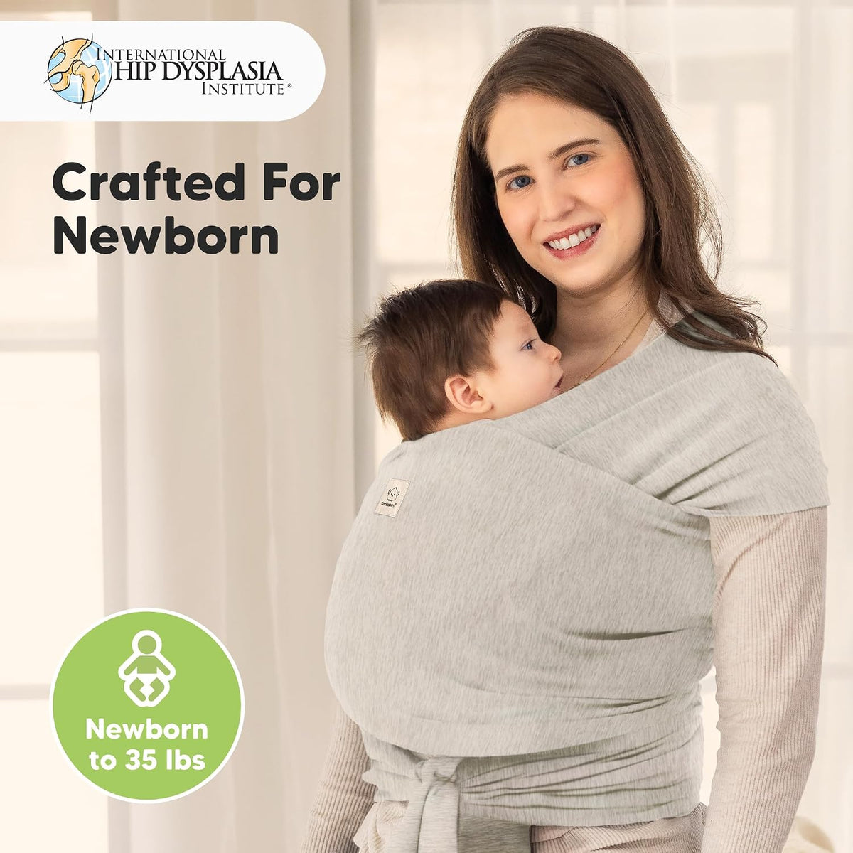 KeaBabies Baby Wrap Carrier, All in 1 Original Baby Carrier, Trendy Black