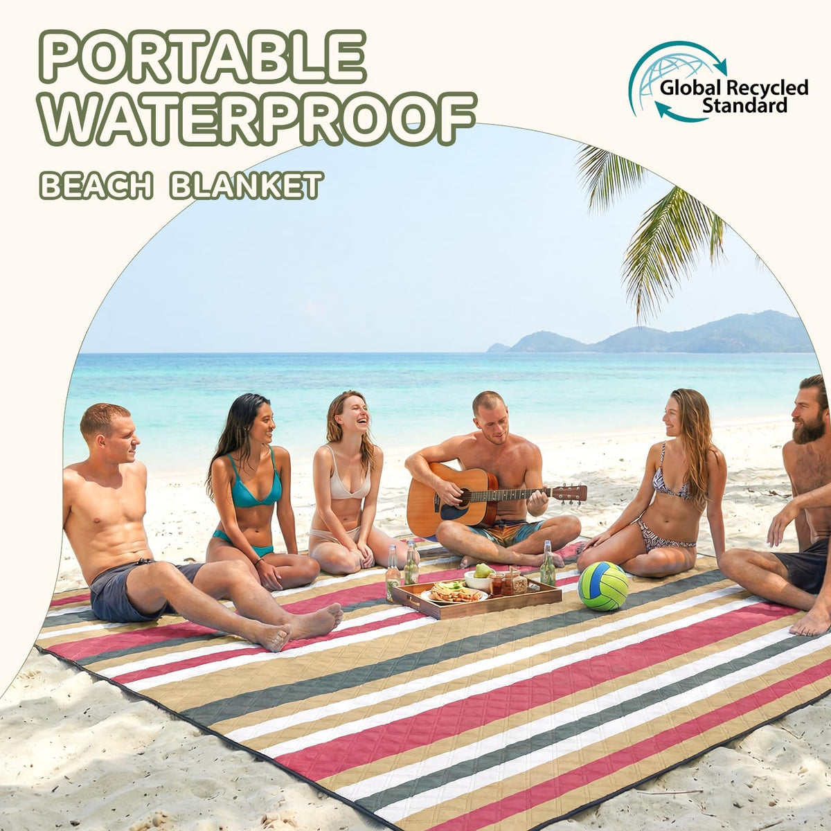 Genovega Waterproof Beach Blanket Picnic Outdoor Mat Rug Extra Large Portable Umbrella Wagon Folding Pop Tent Sun Shelter Shade Canopy Ball Cart Cool Cabana Anchor Fan Mesh Bag Tote Toallas Manta Father Jim Norris notebooks