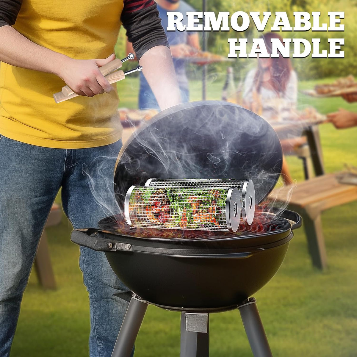 Rolling Grill Basket, Grilling Accessories, Outdoor Camping, Gifts for Men Father Jim Norris notebooks