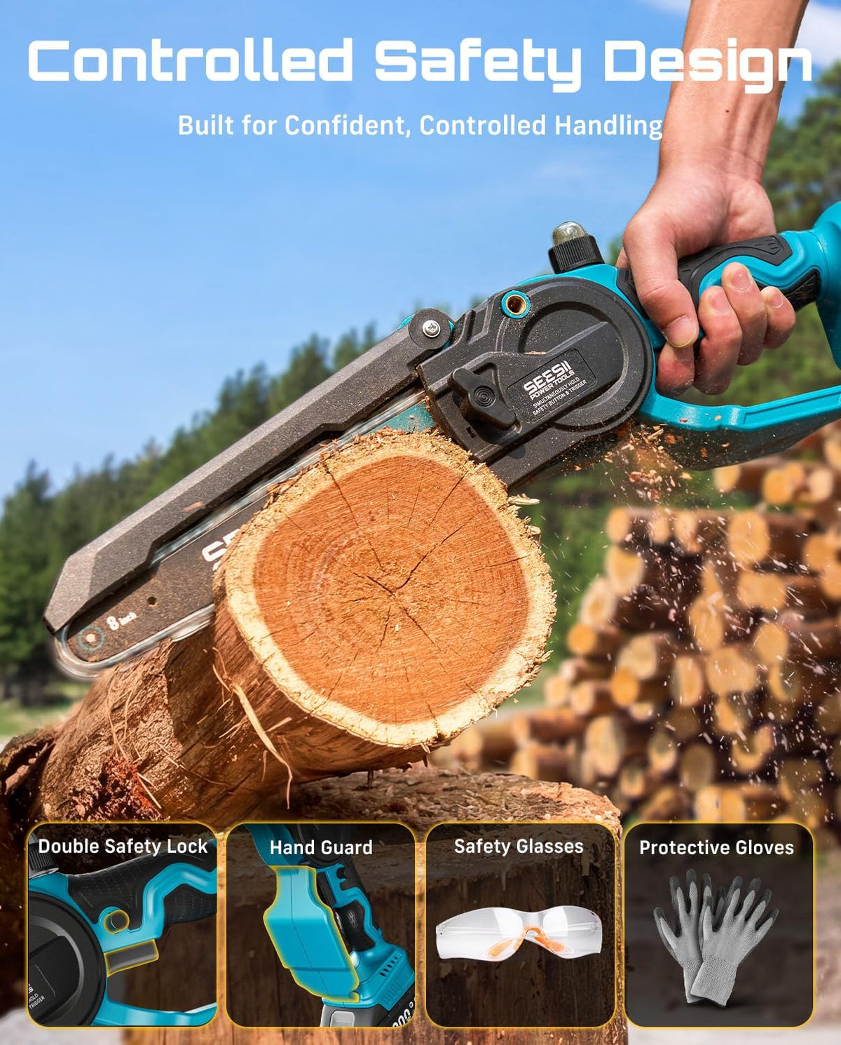 SEESII Flagship 8-Inch Cordless Mini Chainsaw, Upgraded Brushless Motor Father Jim Norris notebooks