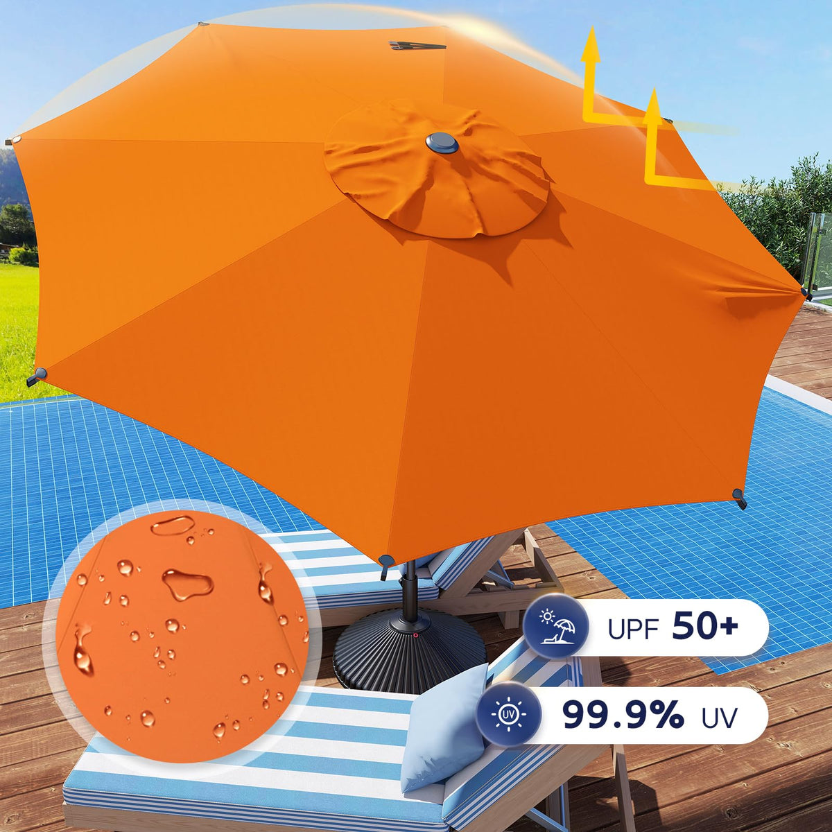 Abba Patio 7.5FT Lyon Outdoor Patio Umbrella Outdoor Table Umbrella with Push Button Tilt and Crank Market Umbrella 6 Sturdy Ribs UV Protection Waterproof for Garden Deck Backyard Pool Grey Father Jim Norris notebooks
