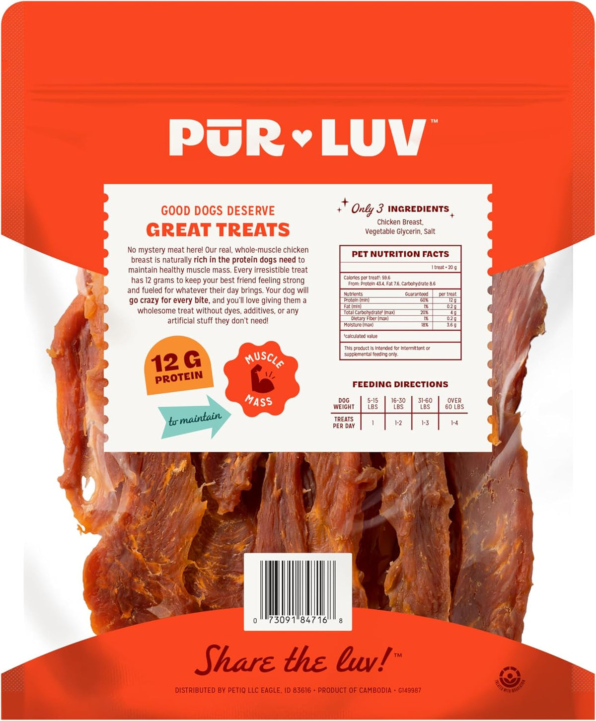 Pur Luv Dog Treats, Chicken Jerky Dog Treat with Real Chicken Breast, 16 oz Father Jim Norris notebooks