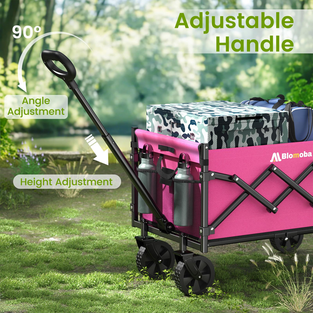 Blomoba Folding Wagon Cart with Wheels, 220lbs Utility Wagon Cart, Black Father Jim Norris notebooks