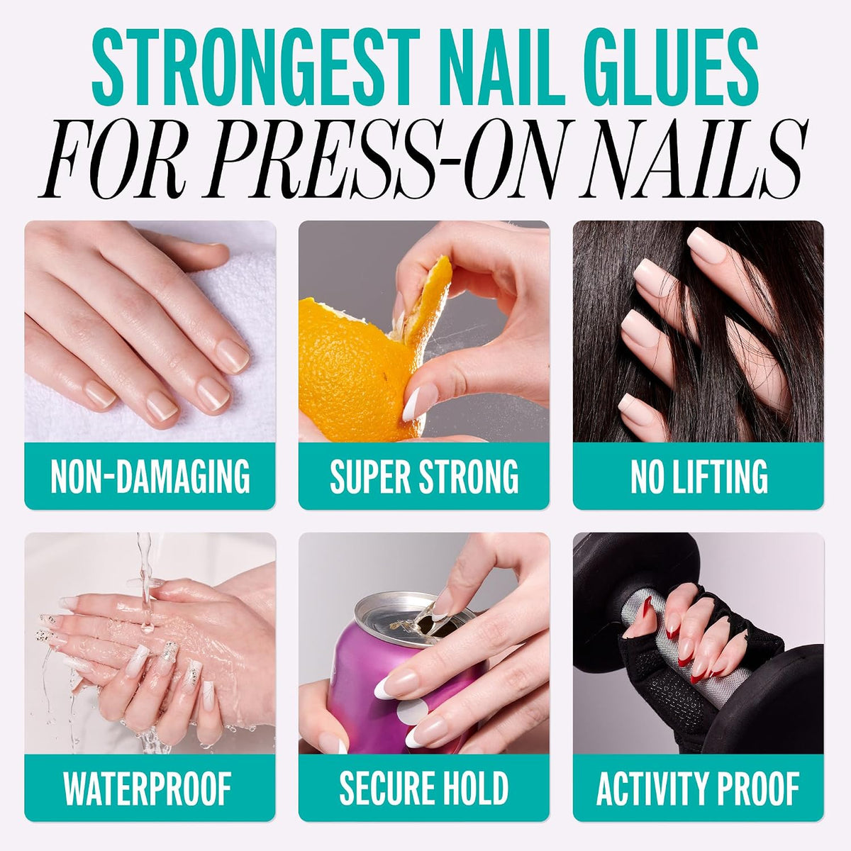 Kiss PowerFlex Nail Glue for Press Ons, Super Strong, Fast Drying Drop On