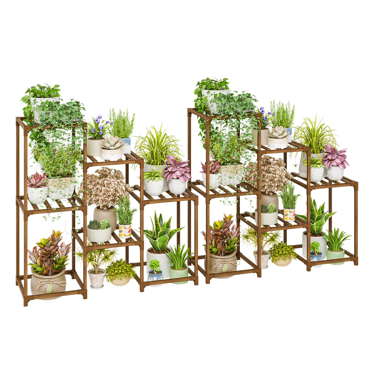 Bamworld Plant Stand Indoor with Flower Fairy Lights Battery Plant Shelf Father Jim Norris notebooks