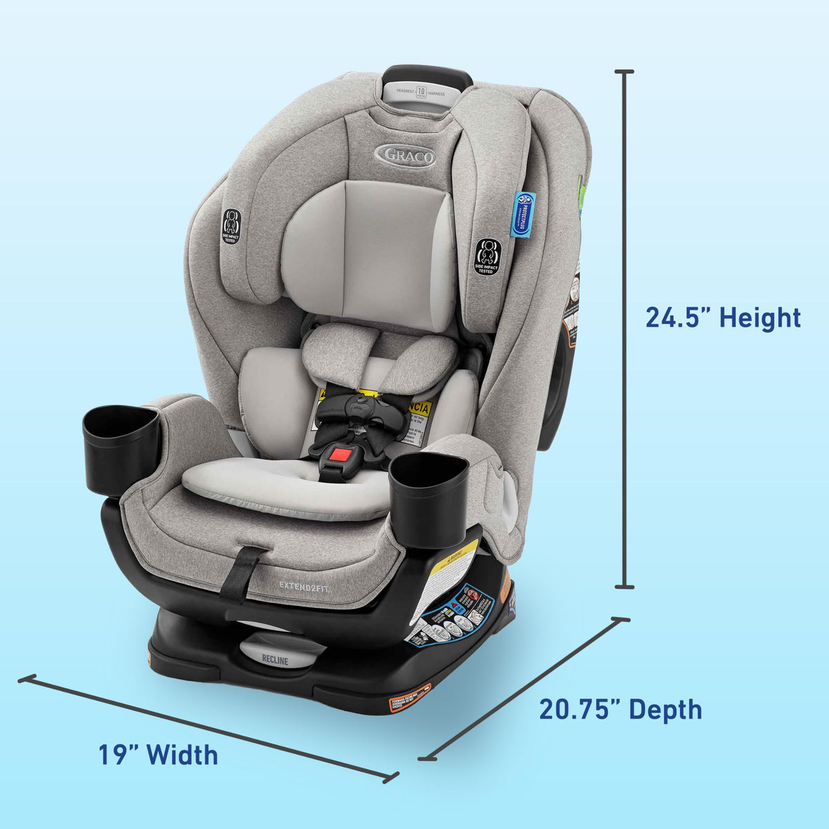 Graco Extend2Fit 2-in-1 Convertible Car Seat, Gotham