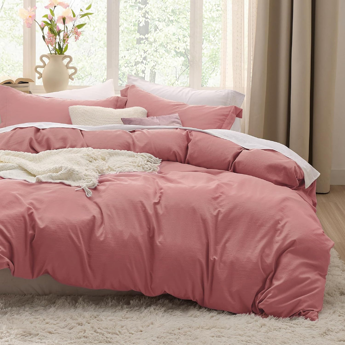 Bedsure Skipper Blue Duvet Cover Queen Size - 3 Pieces Prewashed Cotton-Like Polyester Extra Soft Bedding Set, Includes 1 Duvet Cover 90x90 Inches with Zipper Closure & 2 Pillow Shams, No Comforter