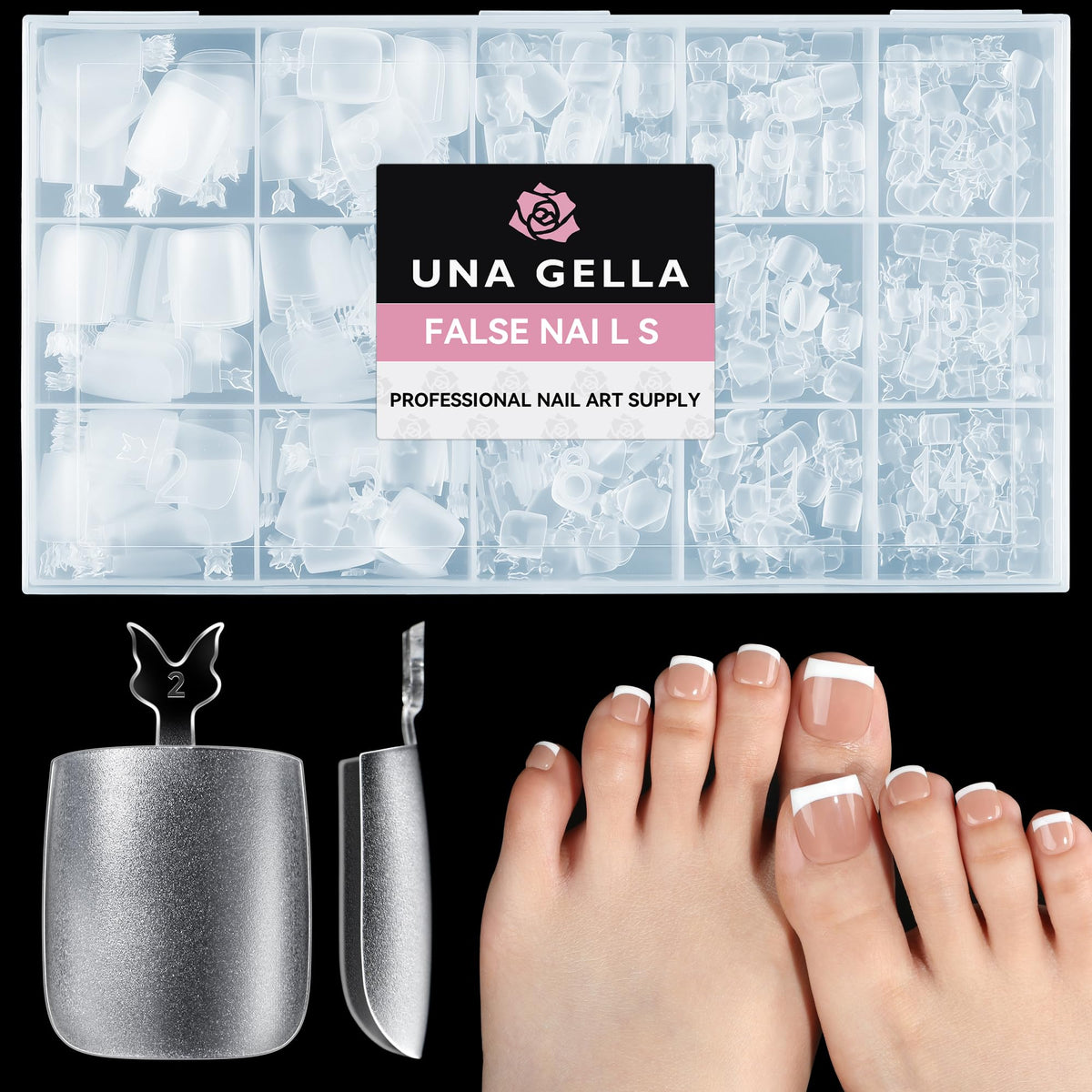 UNA GELLA Short Almond Nail Tips 504PCS Short Fake Nails Soft Press Ons