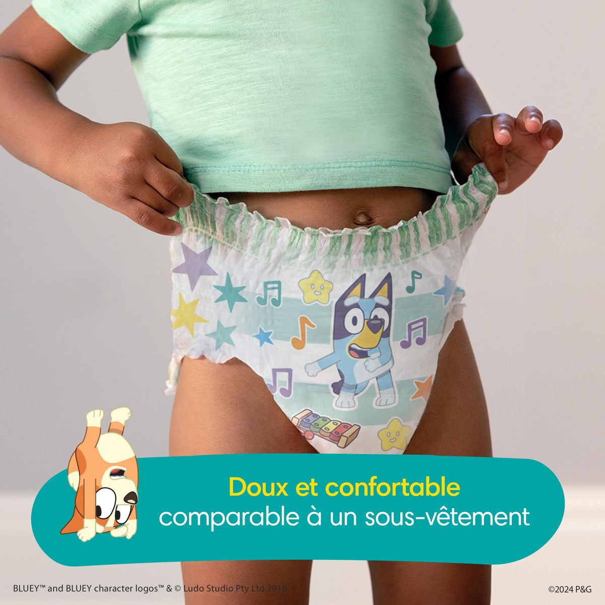 Easy Ups Girls & Boys Potty Training Pants, Size 5 (3T-4T), 124 Count, Bluey Absorbent Pull Up Training Underwear, Up to 100% Leakproof Day and Night, Hypoallergenic