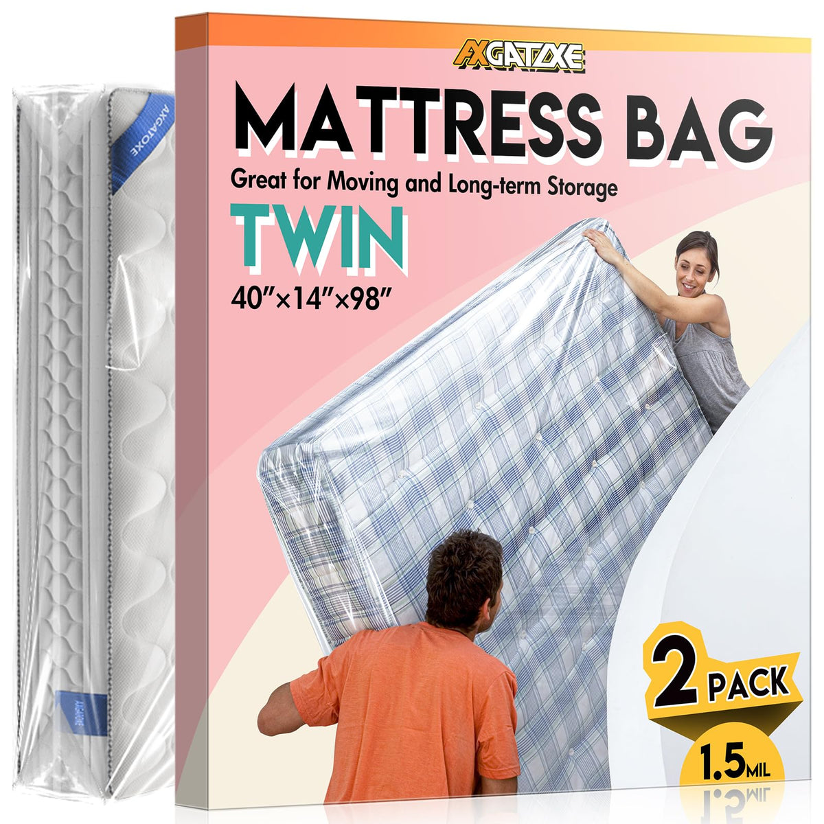 Plastic Mattress Bag for Moving Storage, King Size (1.5MIL)