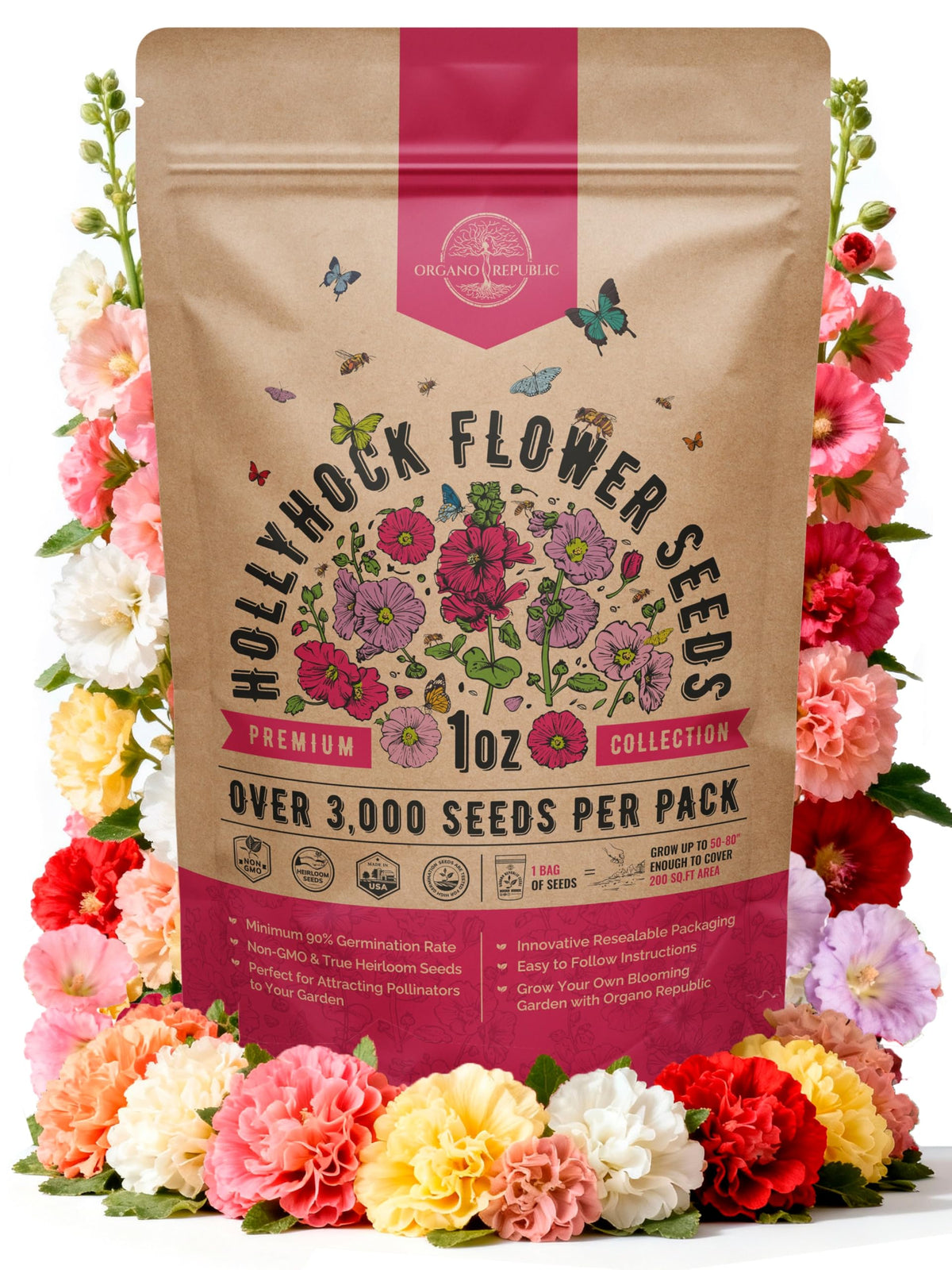 Cosmos Flower Seeds Pack 1 oz - 4,500 Non-GMO Heirloom Annual Seeds for Planting Indoor & Outdoor Gardening, Flower Seed for Garden in Resealable Packet, Floral Mix for Pollinators Perennial Mix Father Jim Norris notebooks