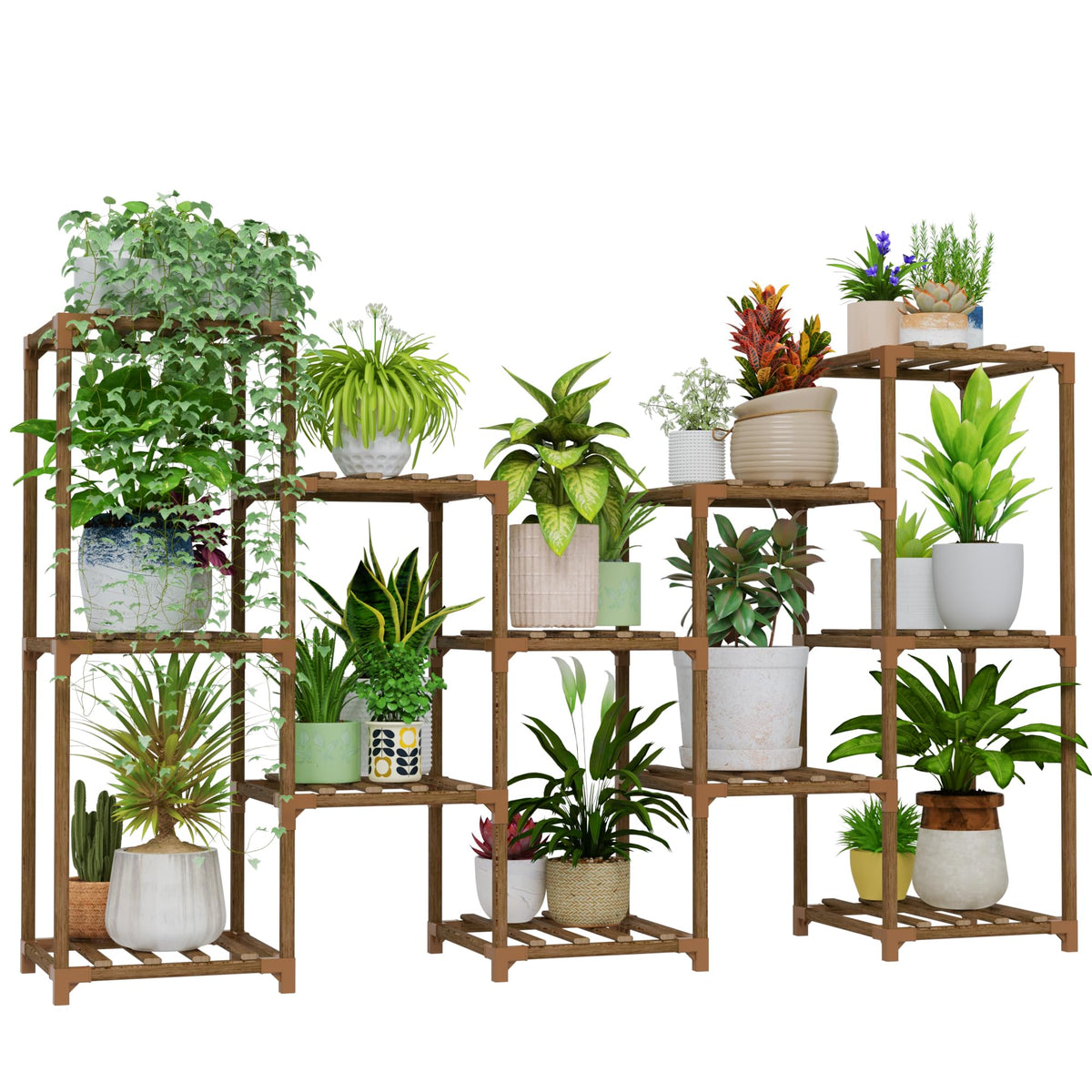 Bamworld Plant Stand Indoor with Flower Fairy Lights Battery Plant Shelf Father Jim Norris notebooks