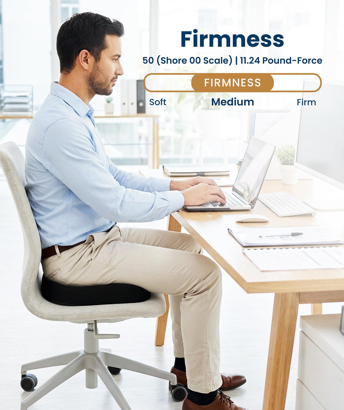 Everlasting Comfort Doctor Recommended Memory Foam Seat Cushion for Office Chairs & Car - Ergonomic Office Desk Accessories - Cushions for Tailbone Pain Relief, Sciatica (Charcoal Black, X-Large) Father Jim Norris notebooks